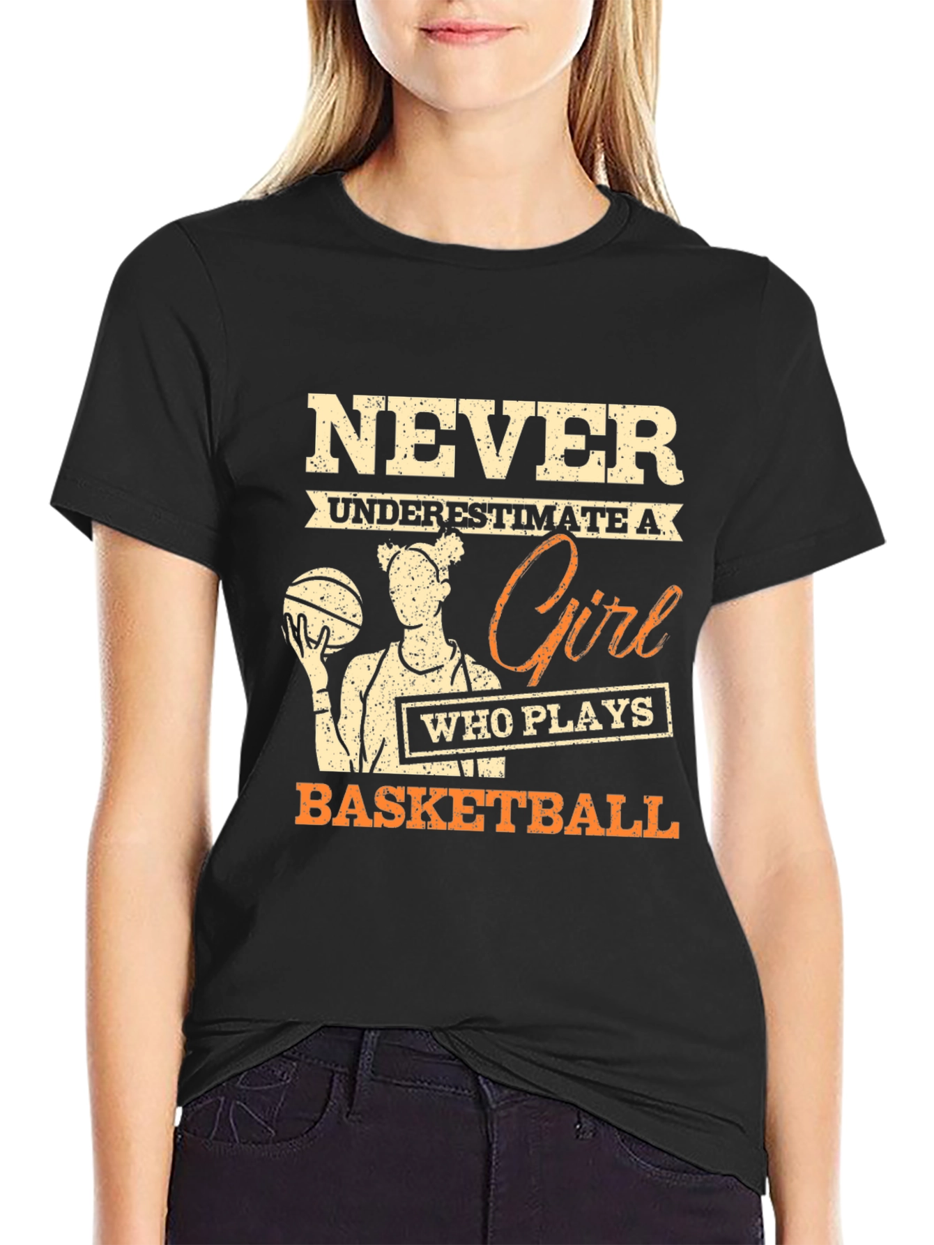Never Underestimate Basketball Girl T-Shirt