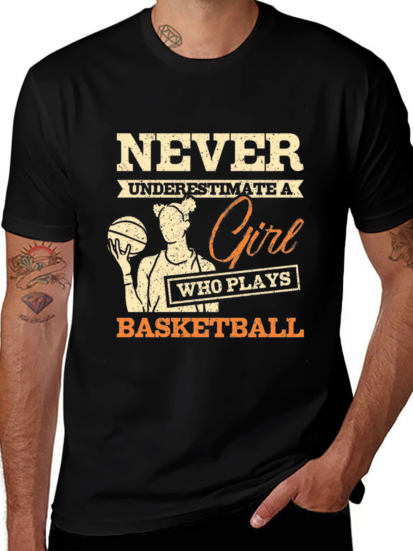 Never Underestimate Basketball Girl T-Shirt