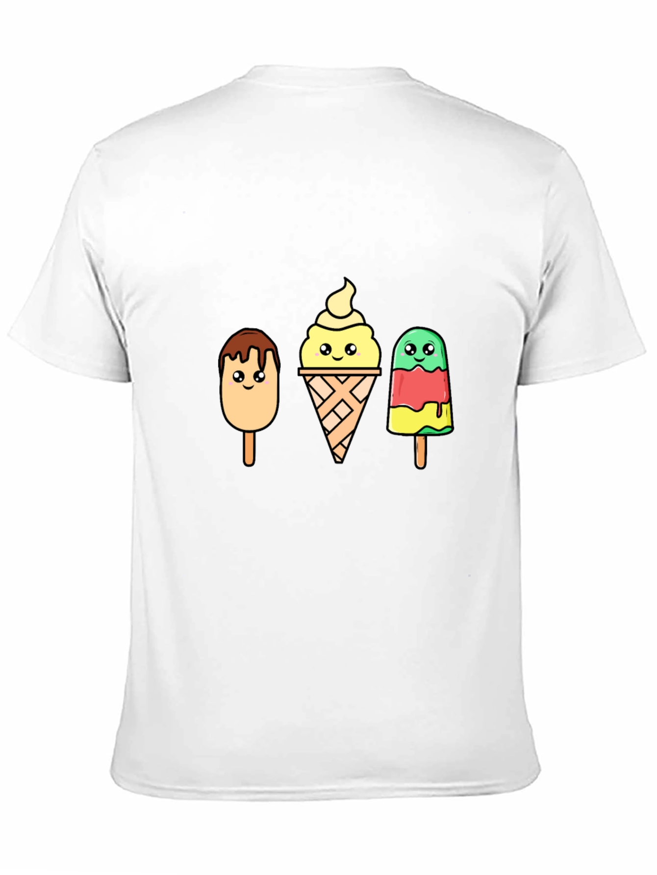 Cartoon Ice Cream T-Shirt - Black Cotton Tee