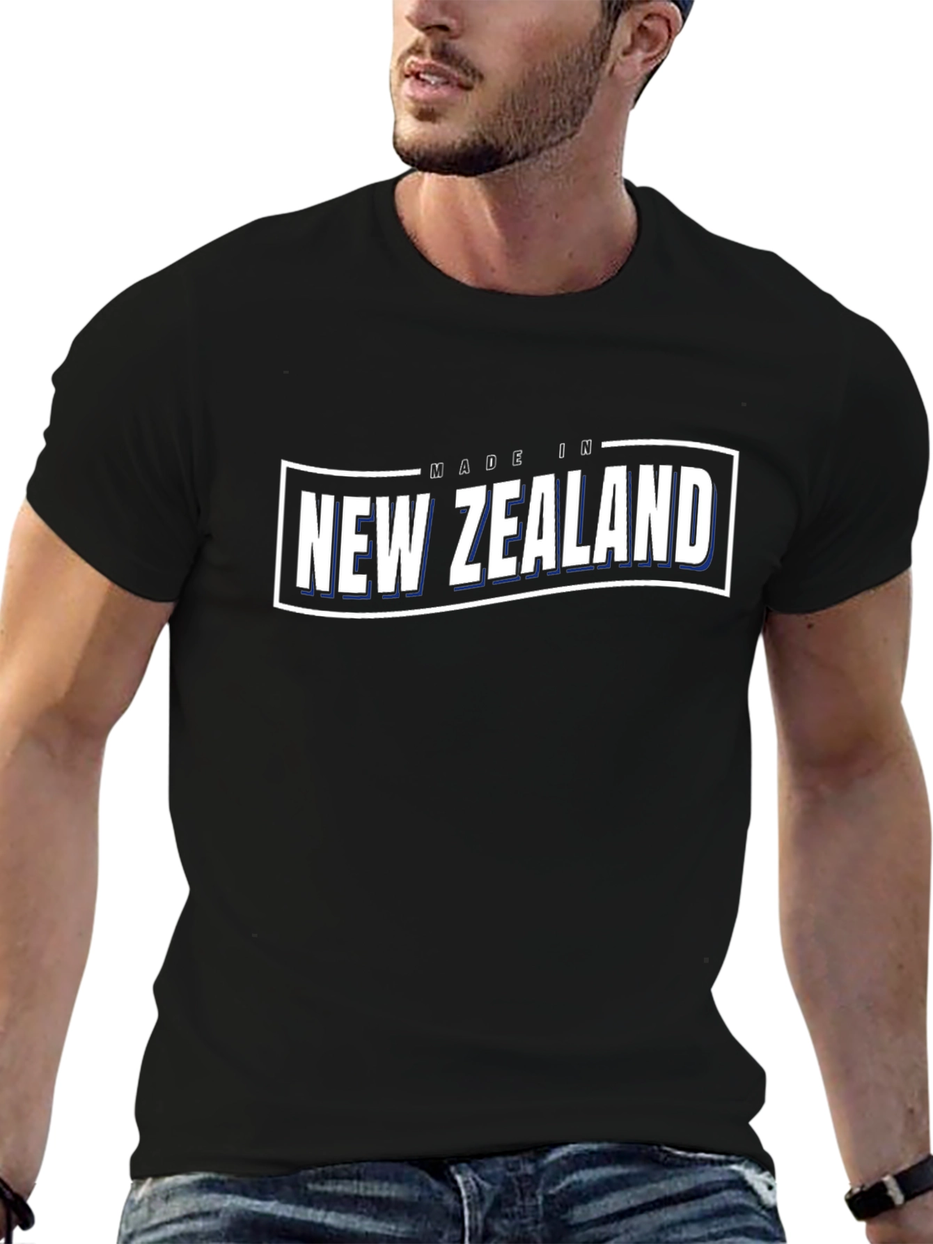 Made in New Zealand Black Graphic T-Shirt