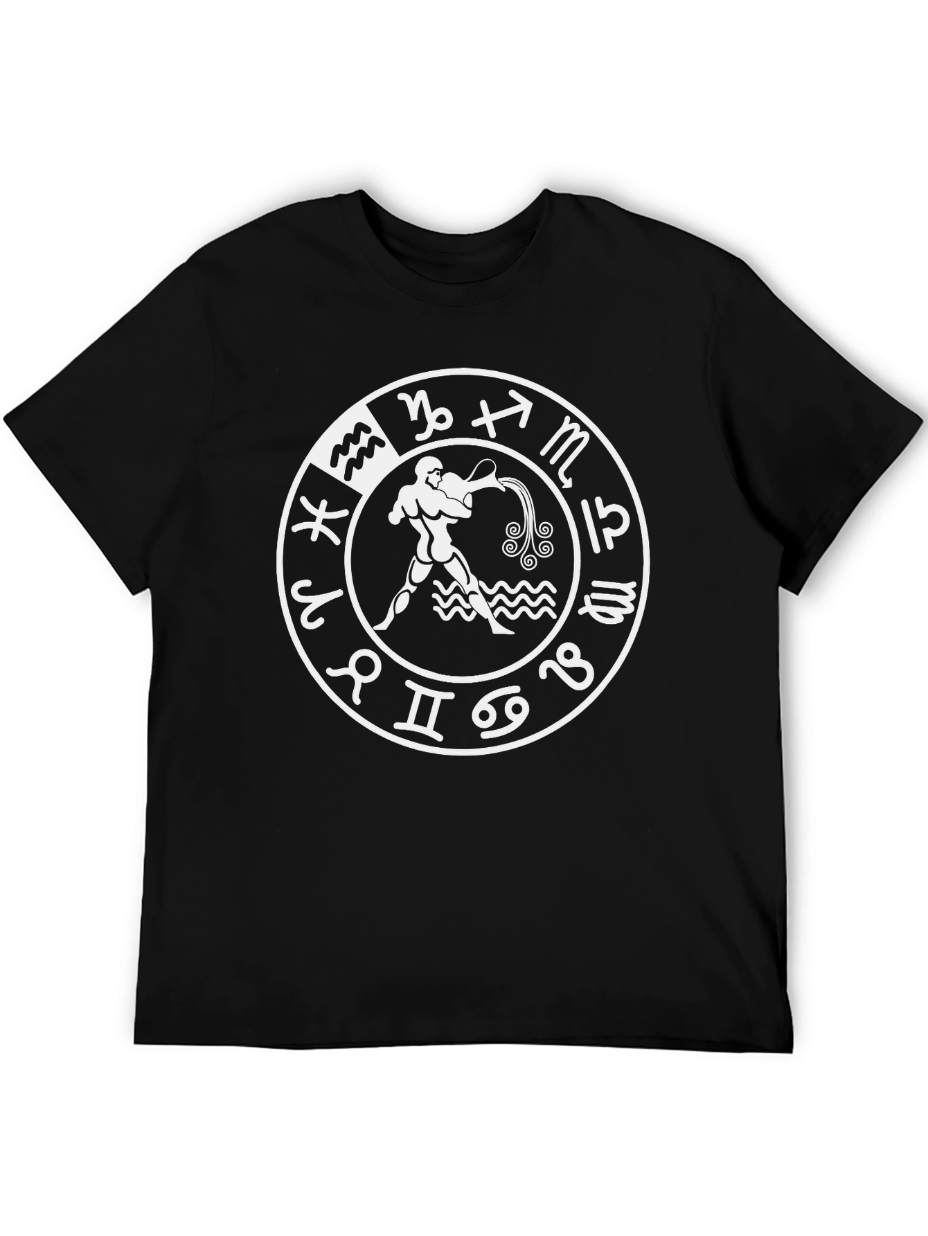 Aquarius Zodiac Black T-Shirt