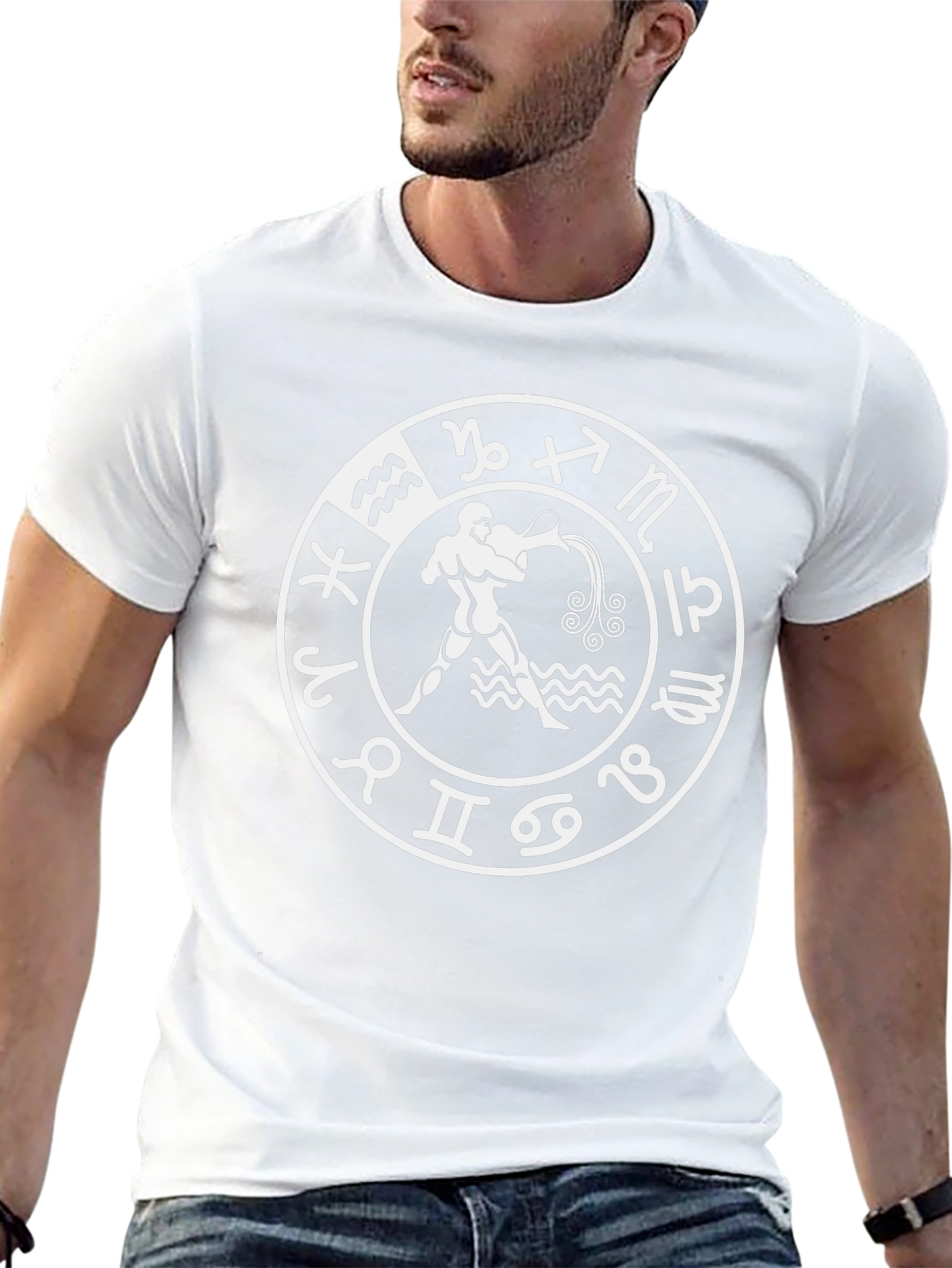 Aquarius Zodiac Black T-Shirt