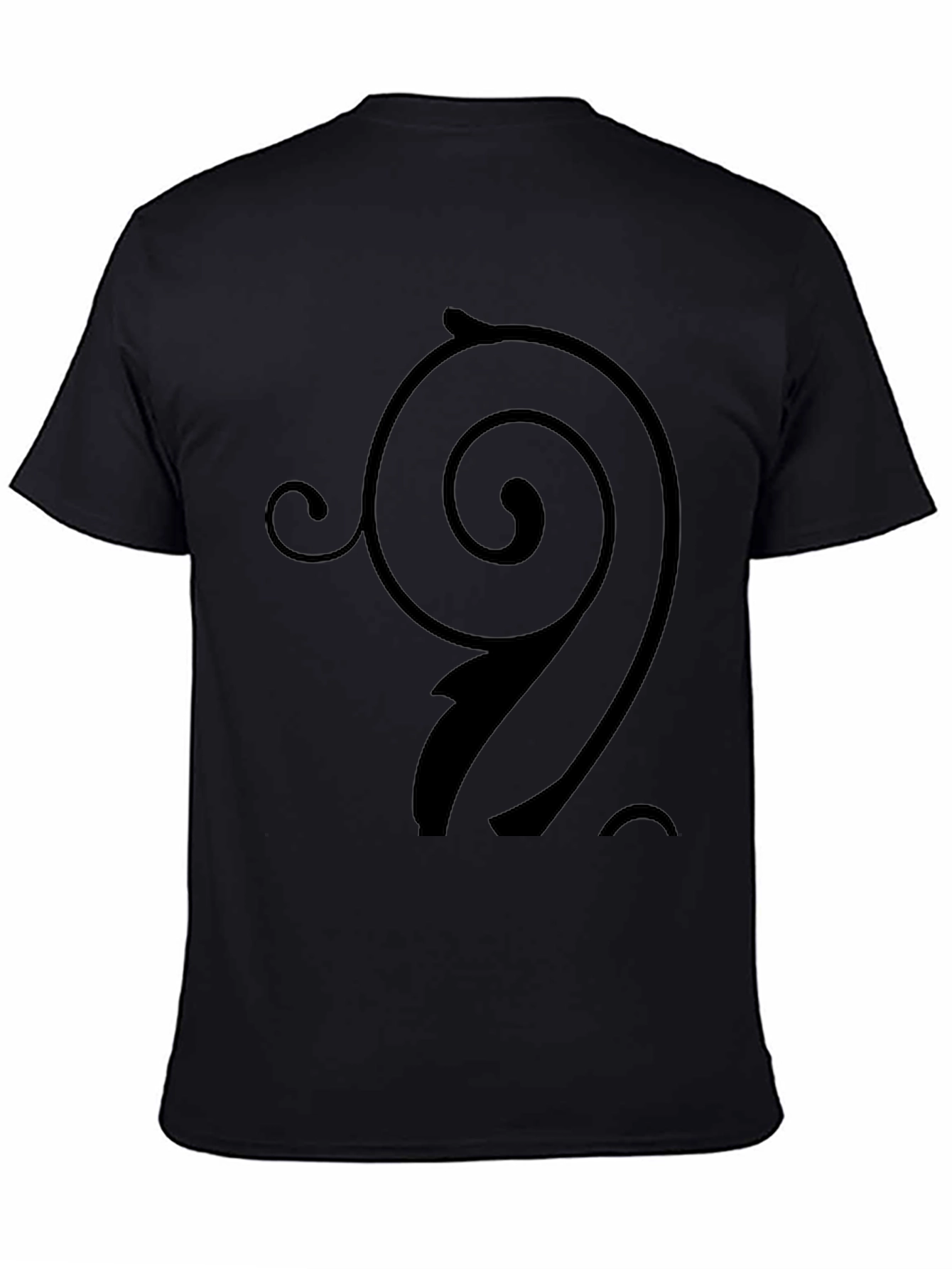 Stylish Black T-Shirt with Swirl Design