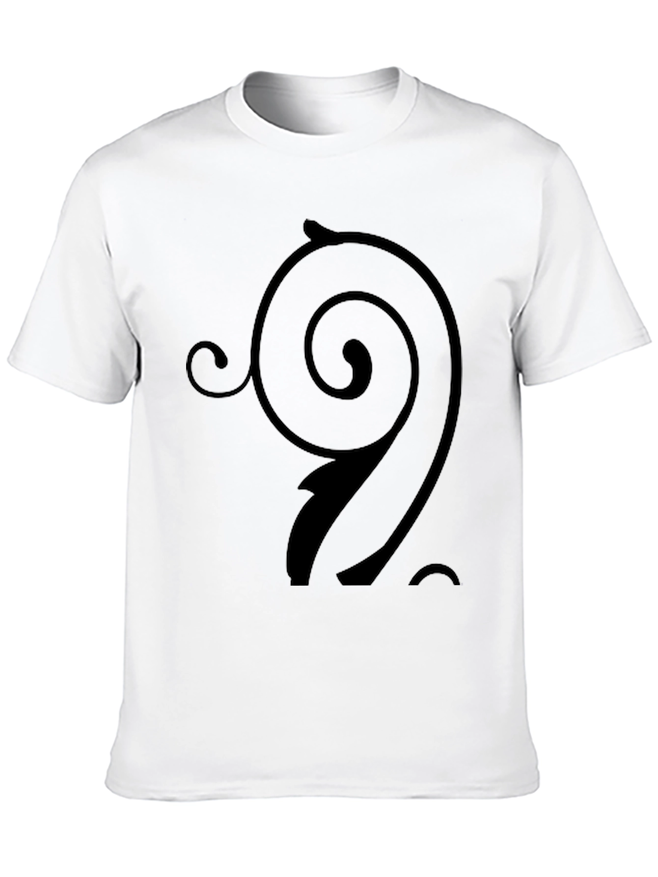 Stylish Black T-Shirt with Swirl Design