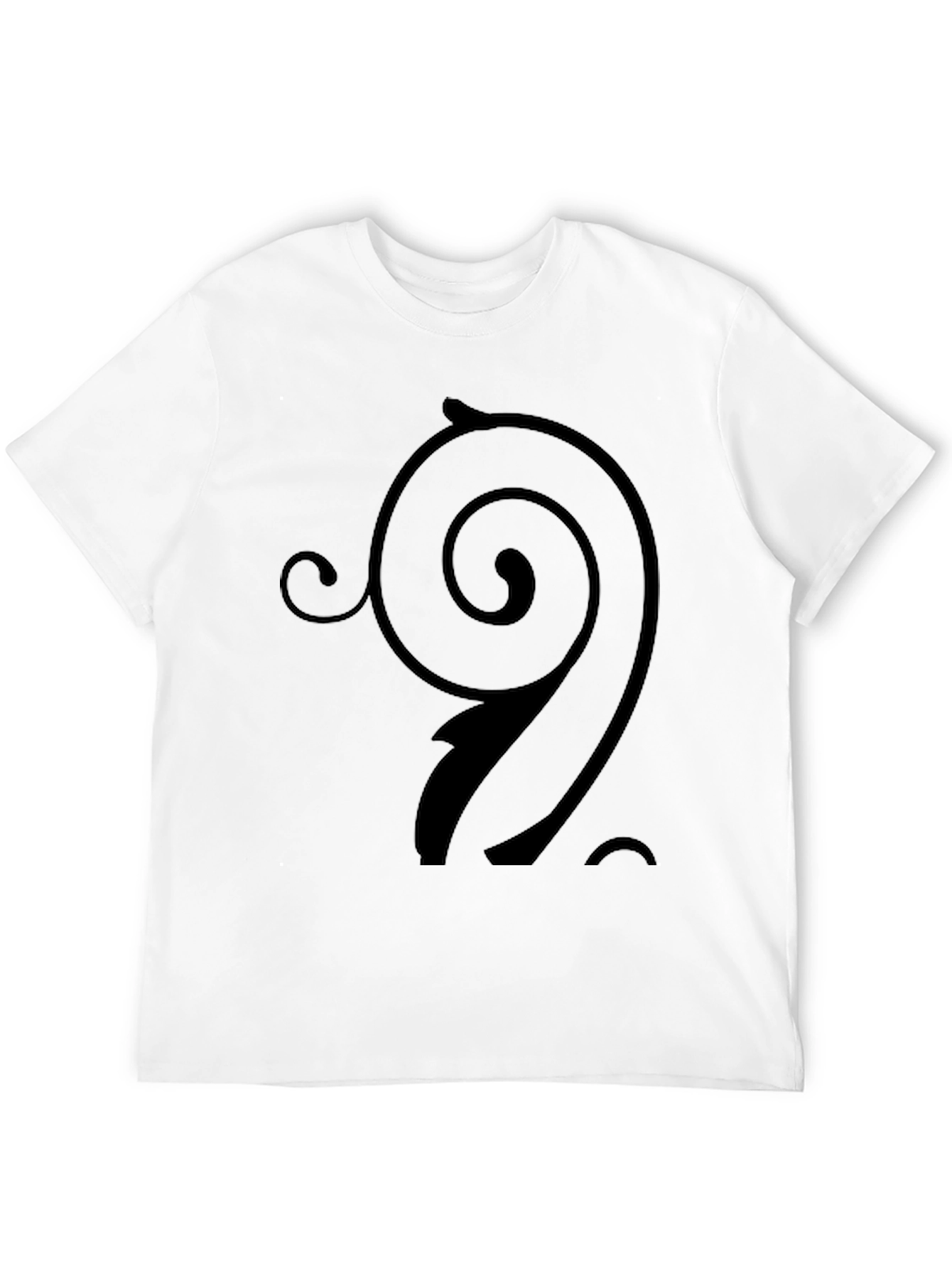 Stylish Black T-Shirt with Swirl Design