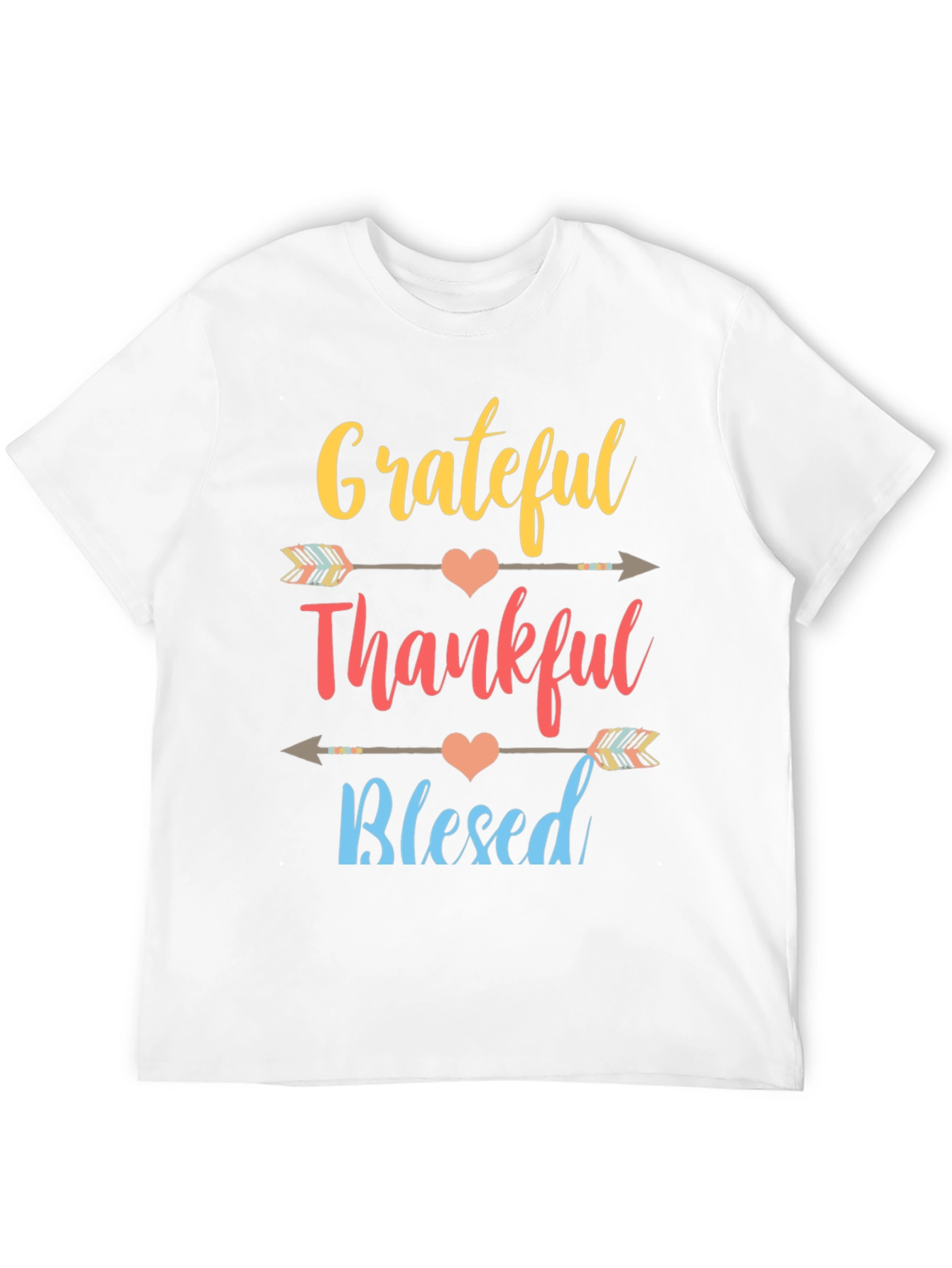 Grateful Thankful Blessed Thanksgiving Graphic T-Shirt