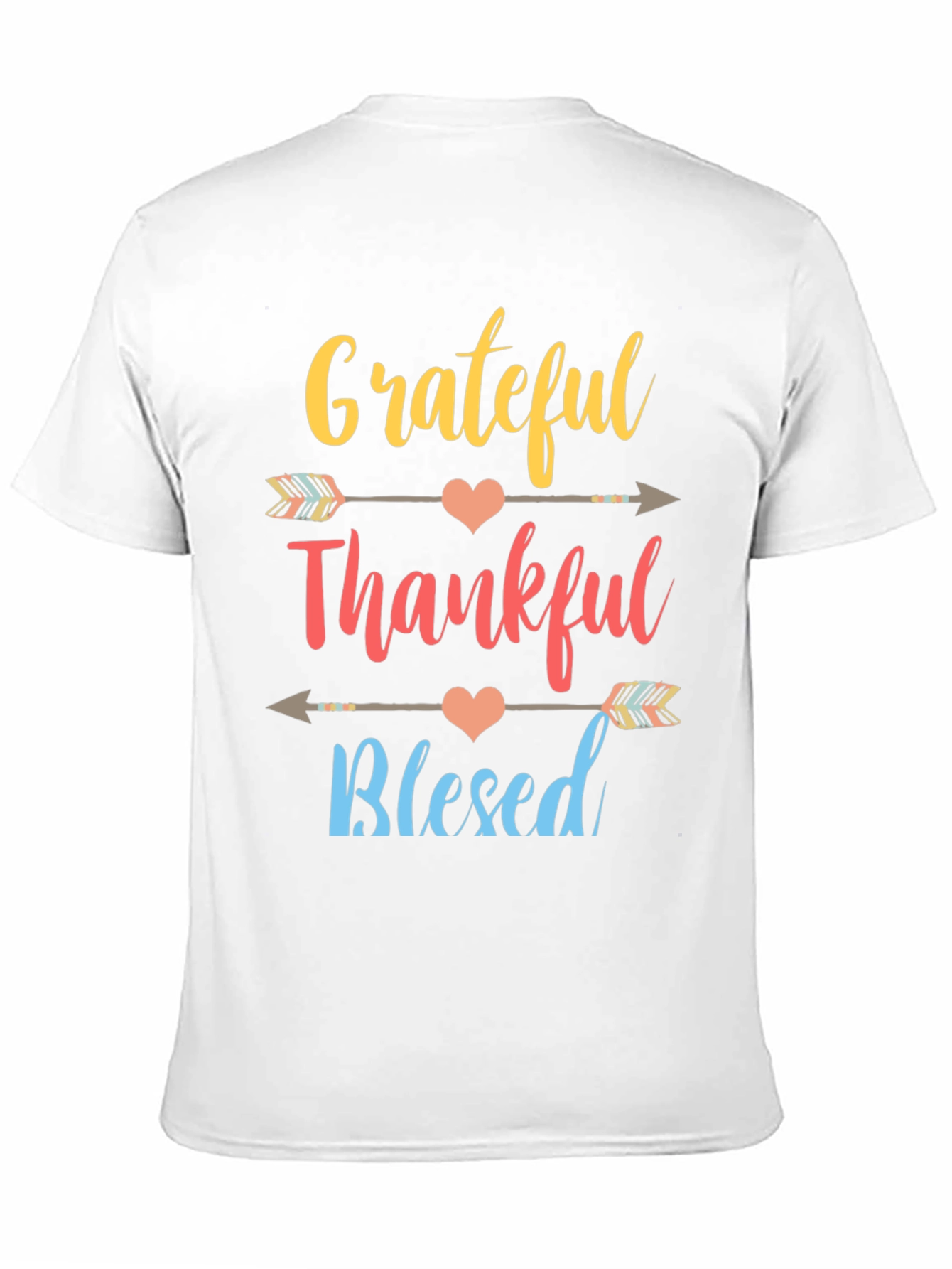 Grateful Thankful Blessed Thanksgiving Graphic T-Shirt