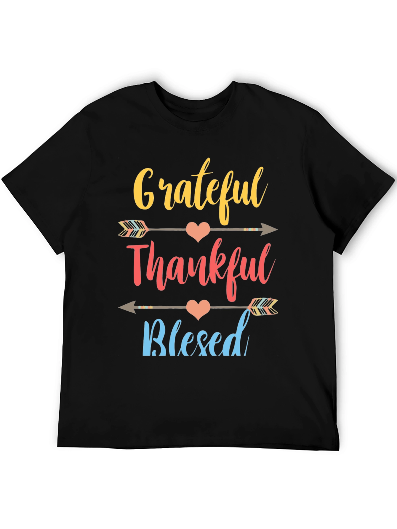 Grateful Thankful Blessed Thanksgiving Graphic T-Shirt