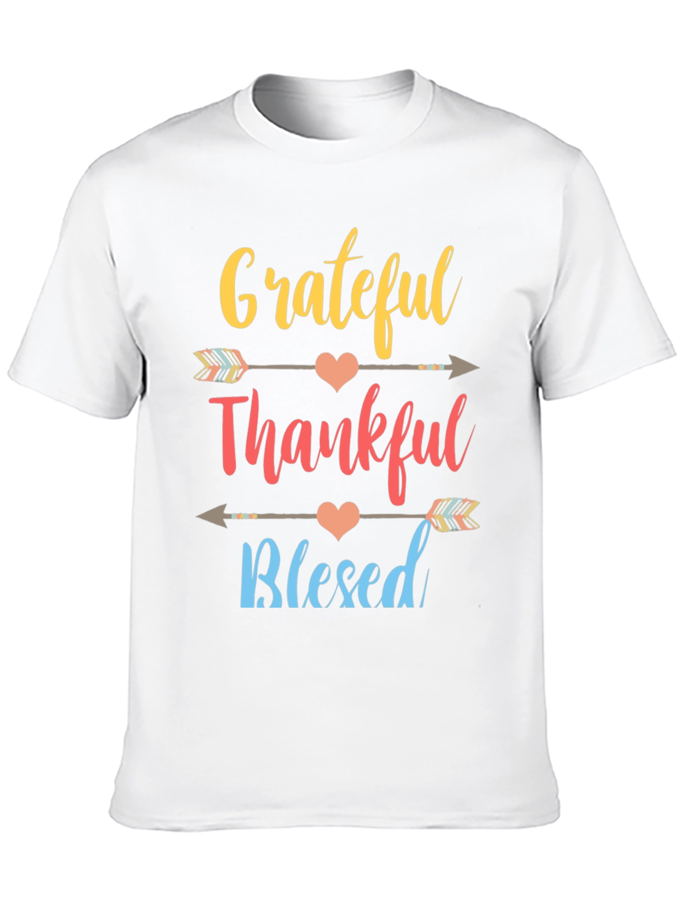 Grateful Thankful Blessed Thanksgiving Graphic T-Shirt