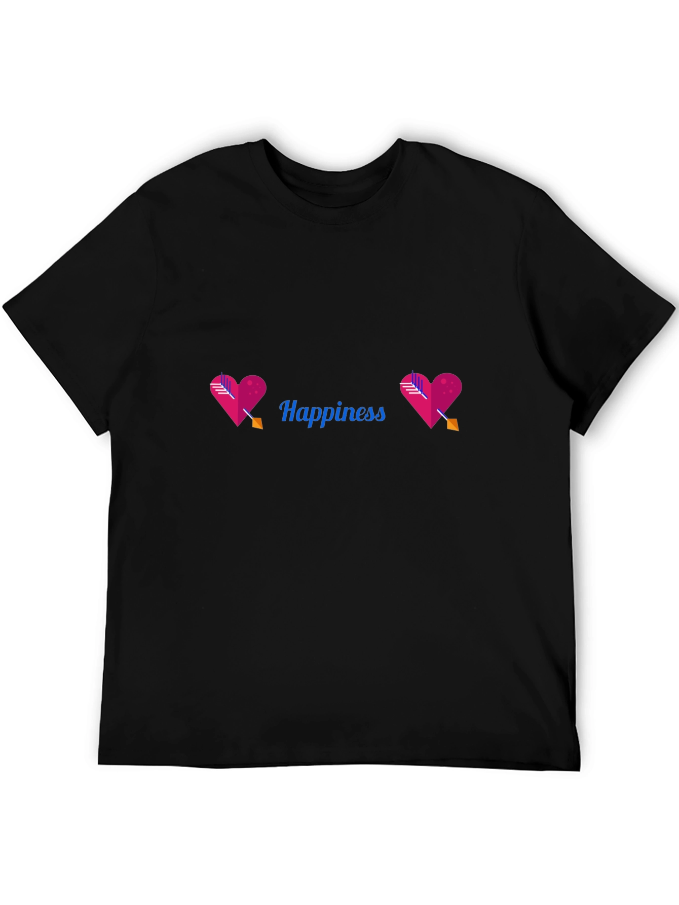 Happiness Heart Arrow Black Tee