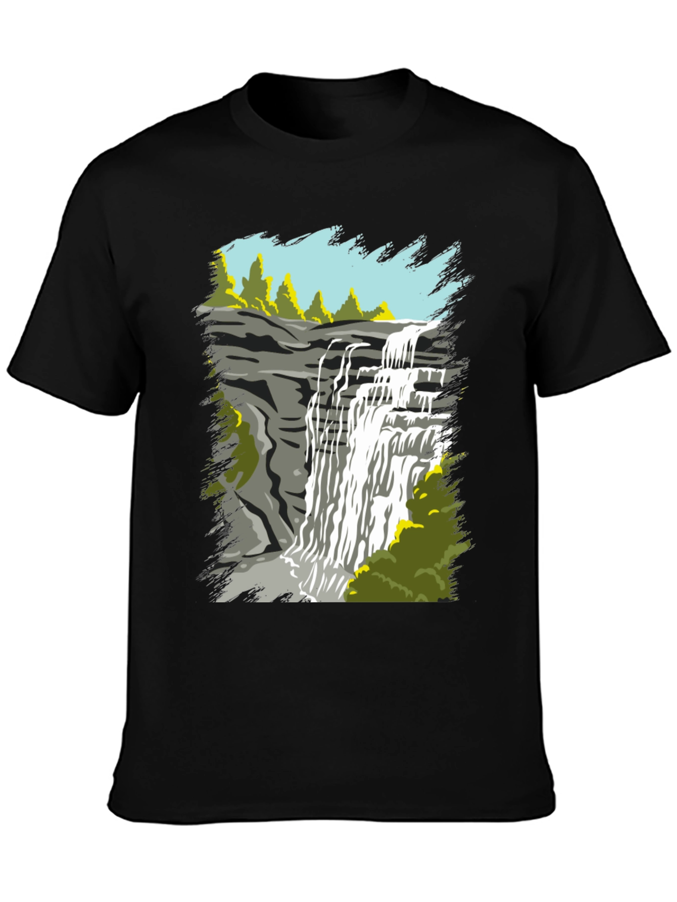 Waterfall Graphic Tee - Nature Lovers T-Shirt