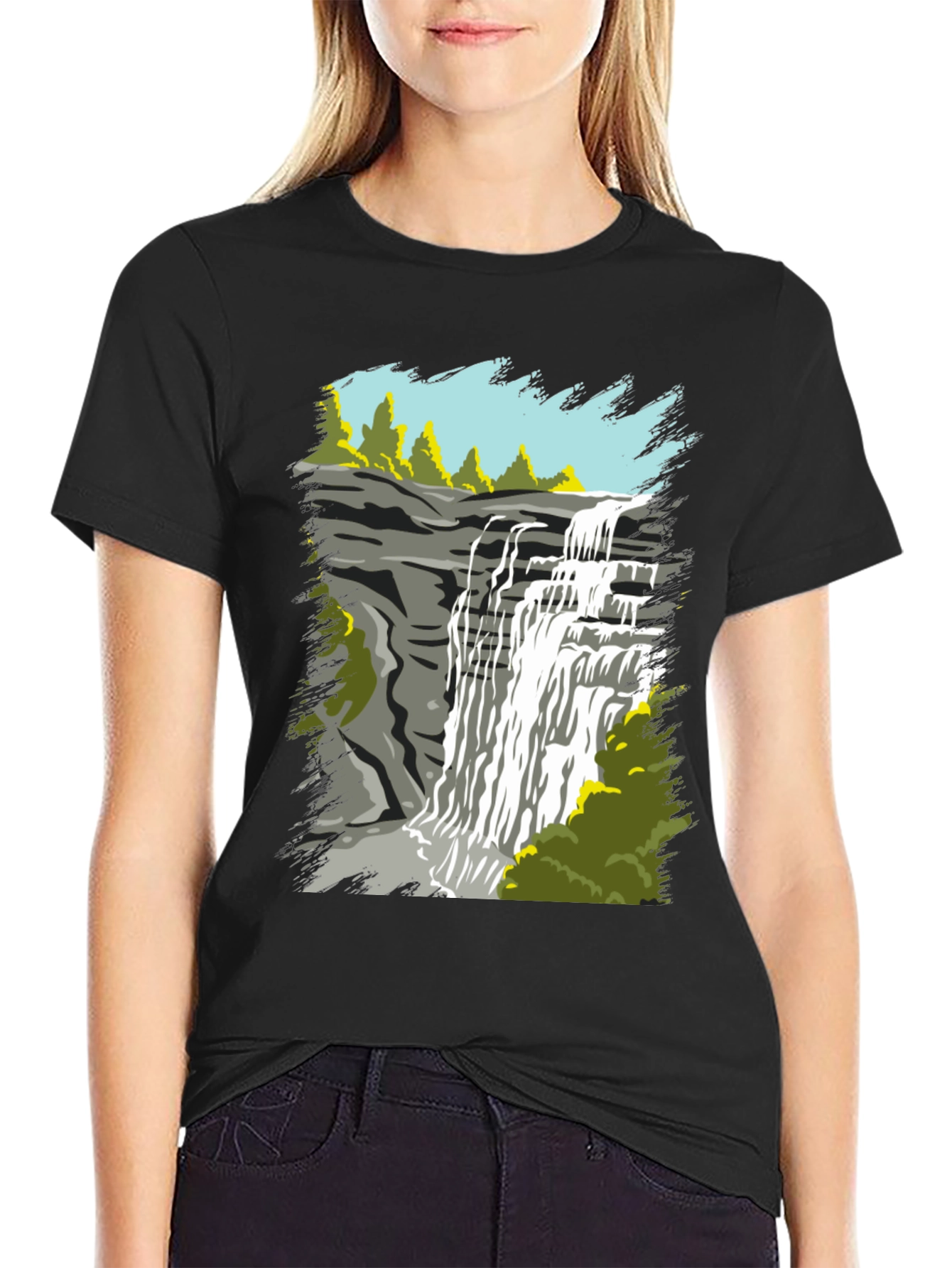 Waterfall Graphic Tee - Nature Lovers T-Shirt