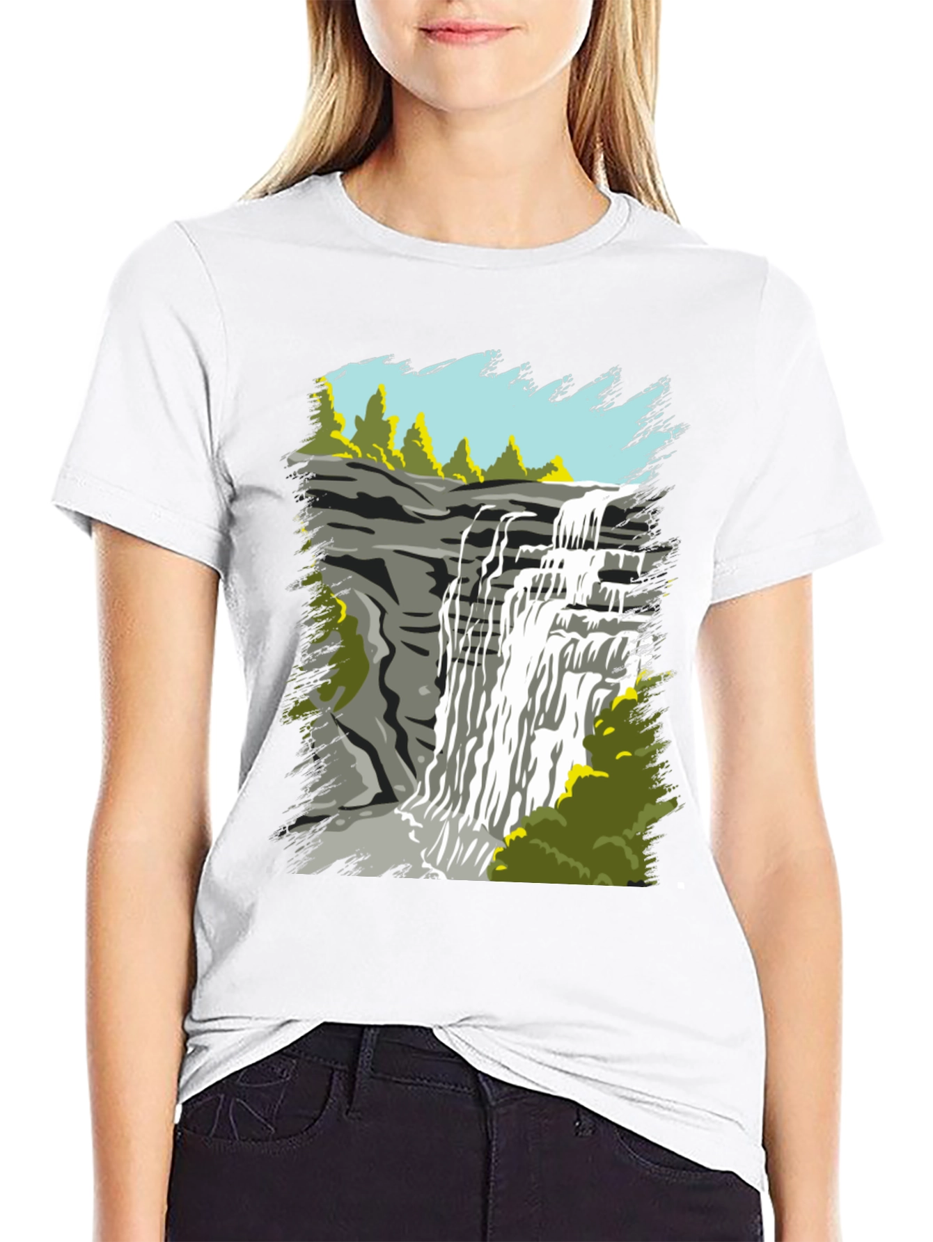 Waterfall Graphic Tee - Nature Lovers T-Shirt