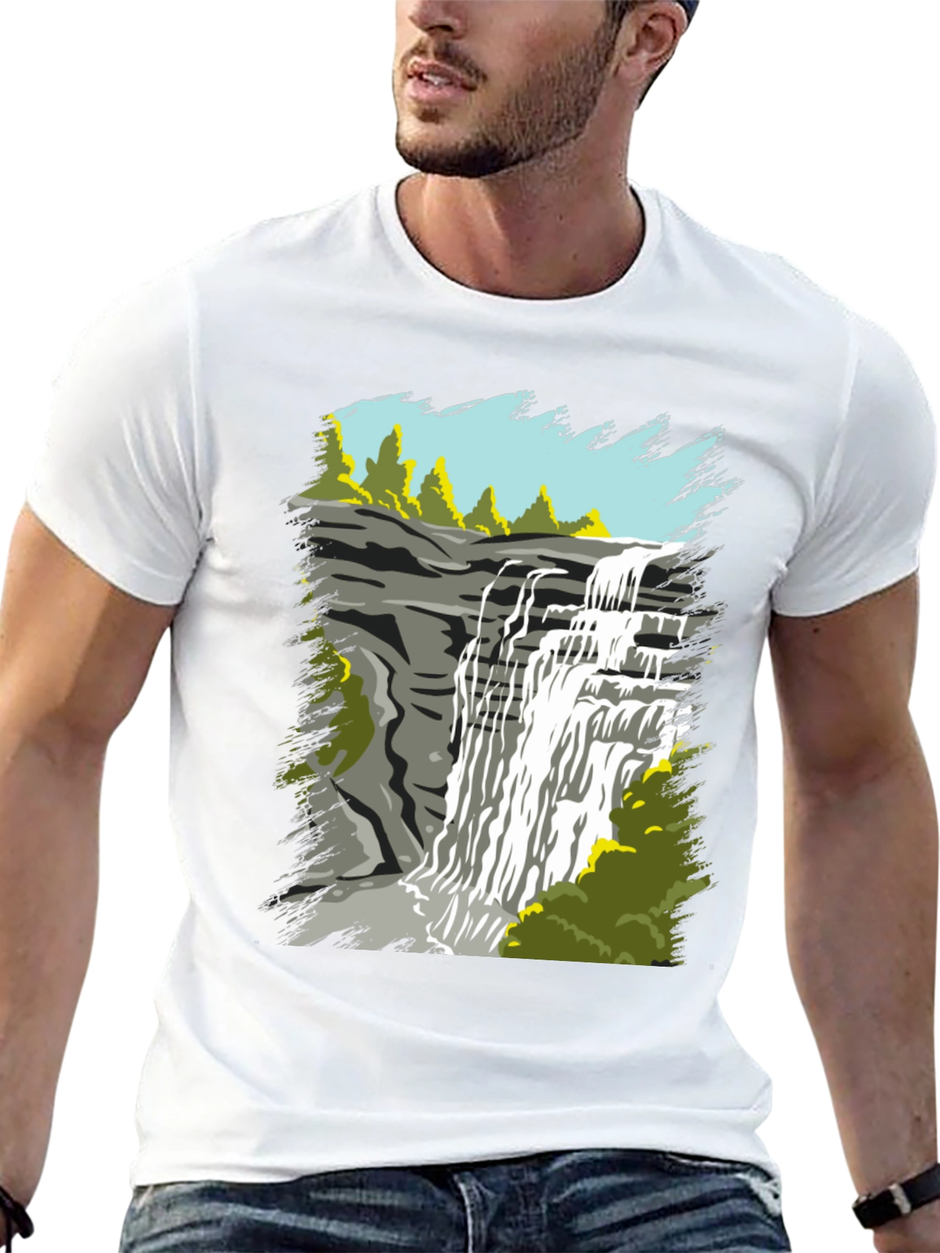 Waterfall Graphic Tee - Nature Lovers T-Shirt