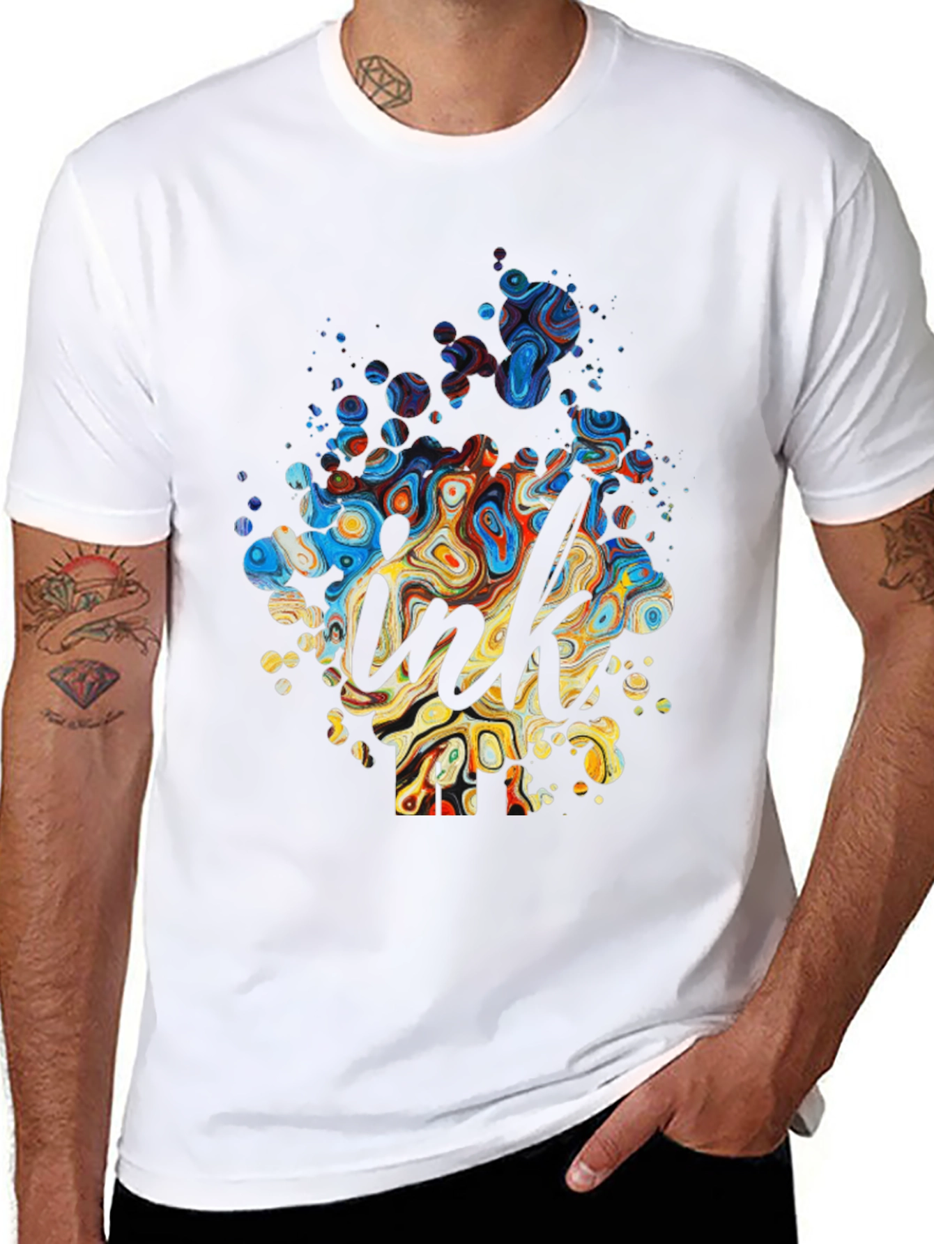 Ink Splash T-Shirt - Stylish Mens Tee