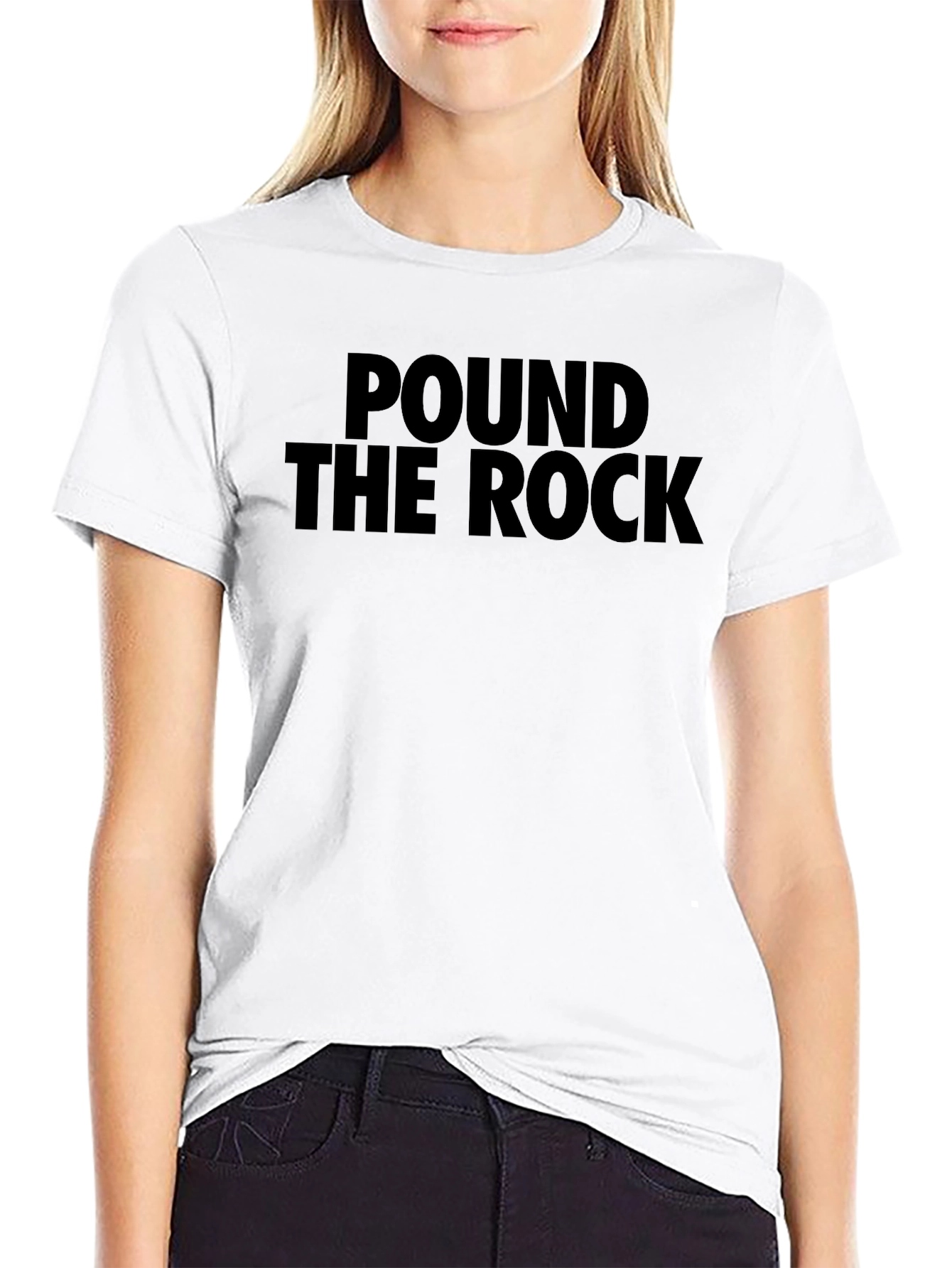 Pound The Rock Graphic Tee - Black Cotton T-Shirt