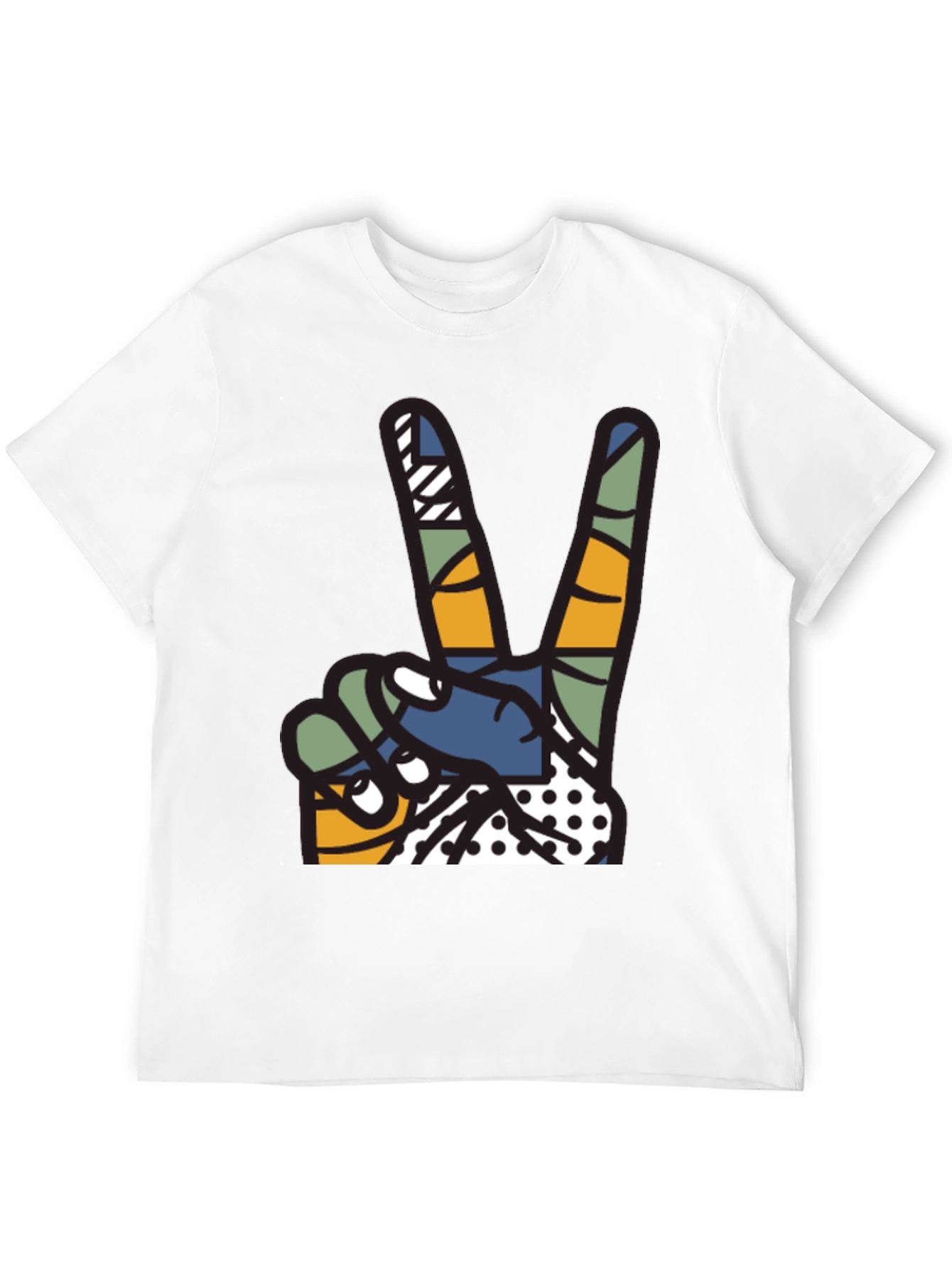 Abstract Peace Sign Graphic T-Shirt