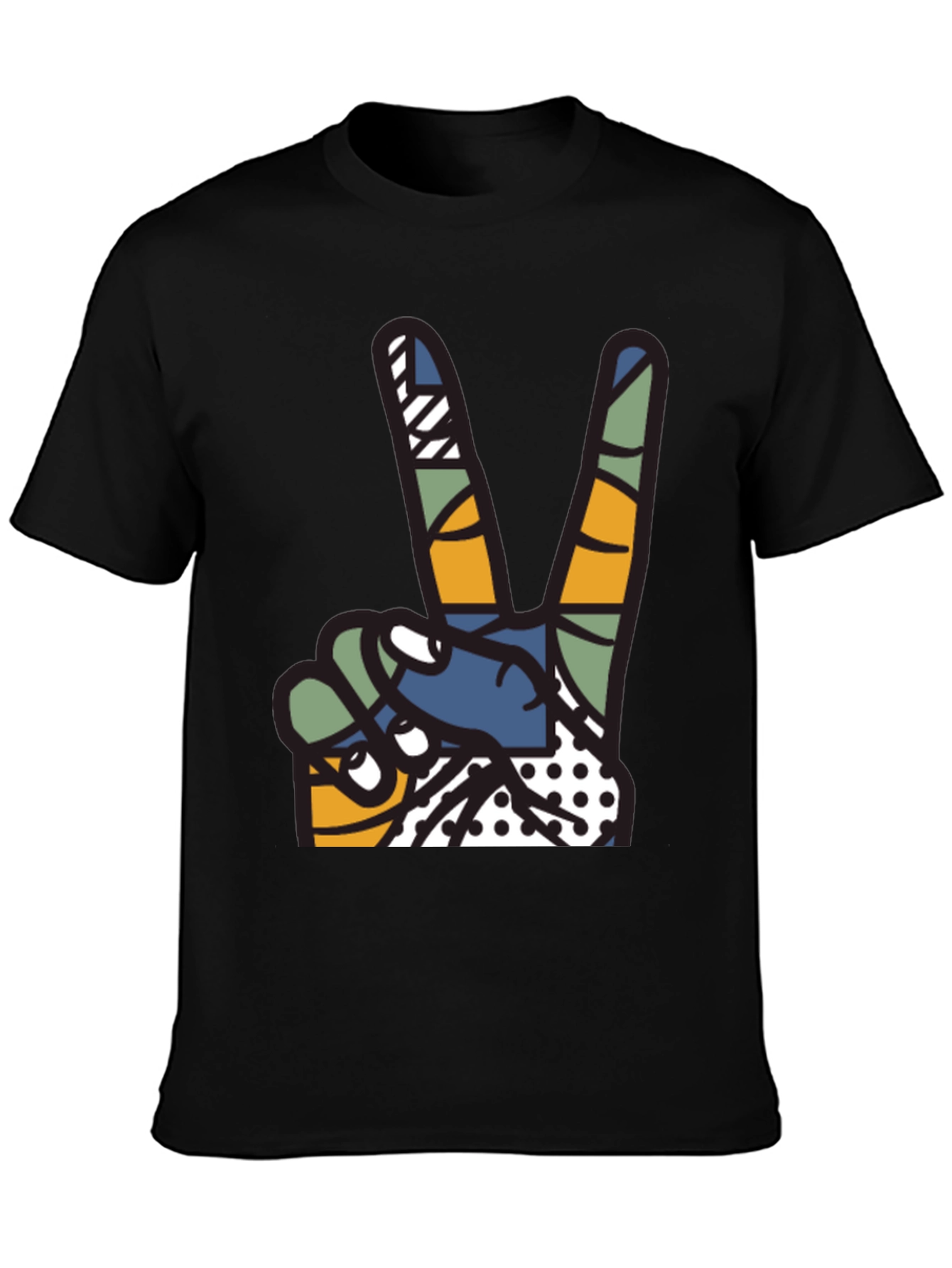 Abstract Peace Sign Graphic T-Shirt