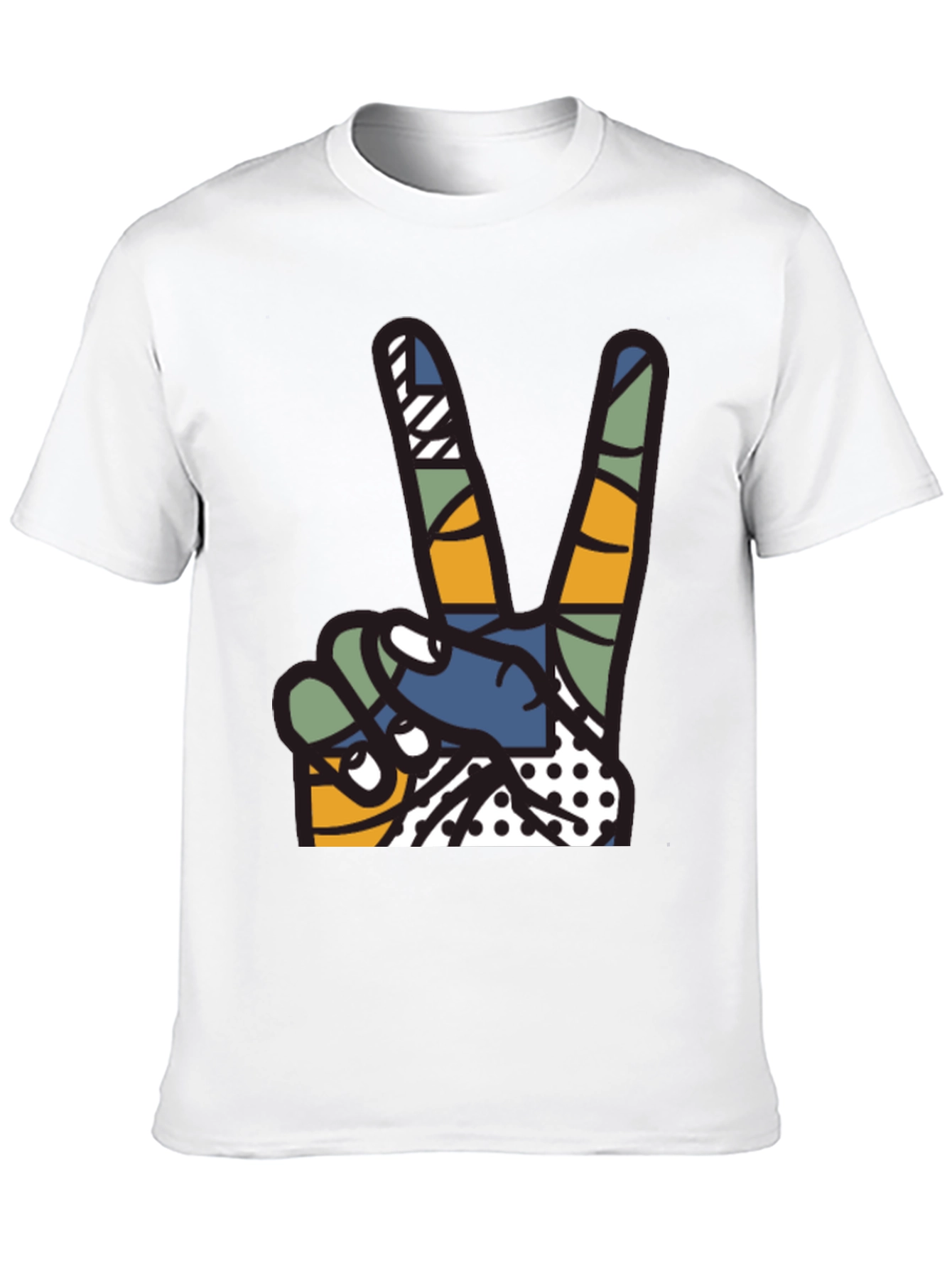 Abstract Peace Sign Graphic T-Shirt