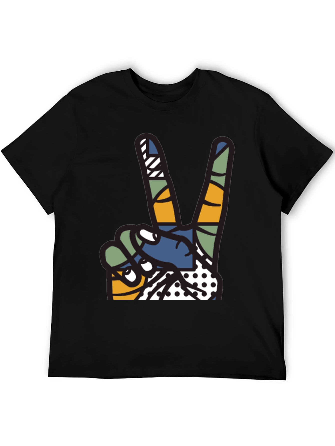 Abstract Peace Sign Graphic T-Shirt