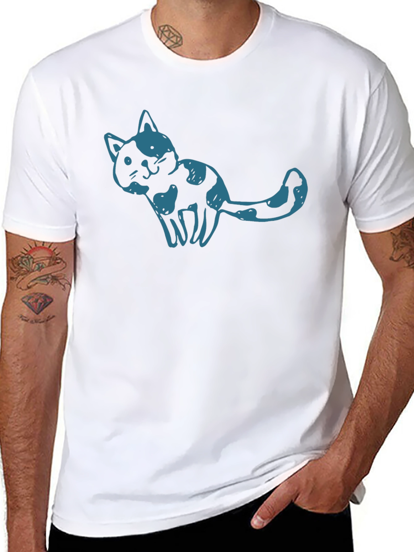 Cool Cat Graphic T-Shirt - Unisex Black Tee