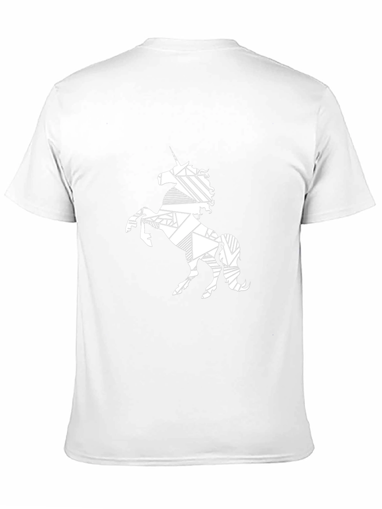 Geometric Unicorn Print Black T-Shirt