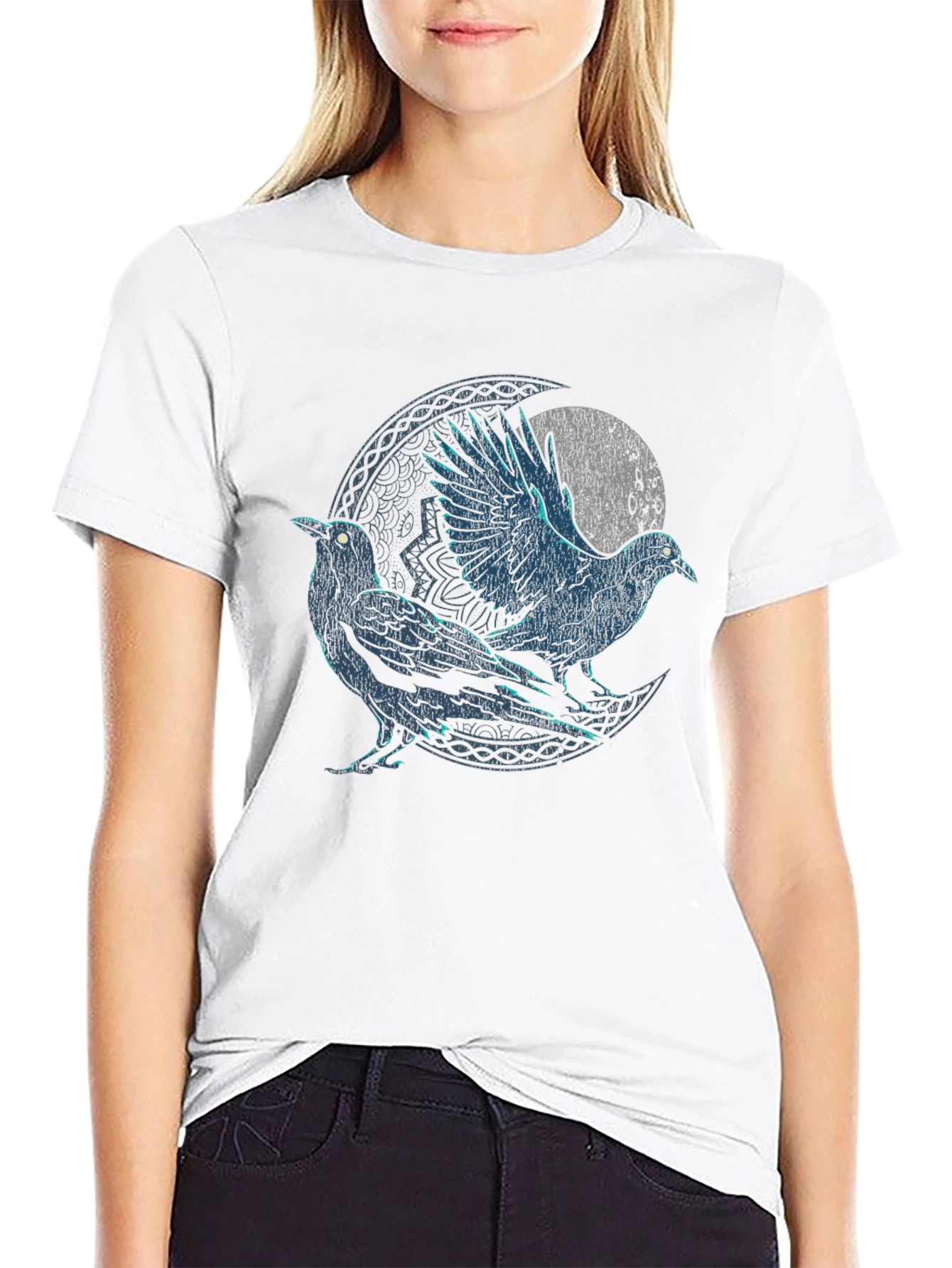 Mystic Raven Graphic T-Shirt - Black