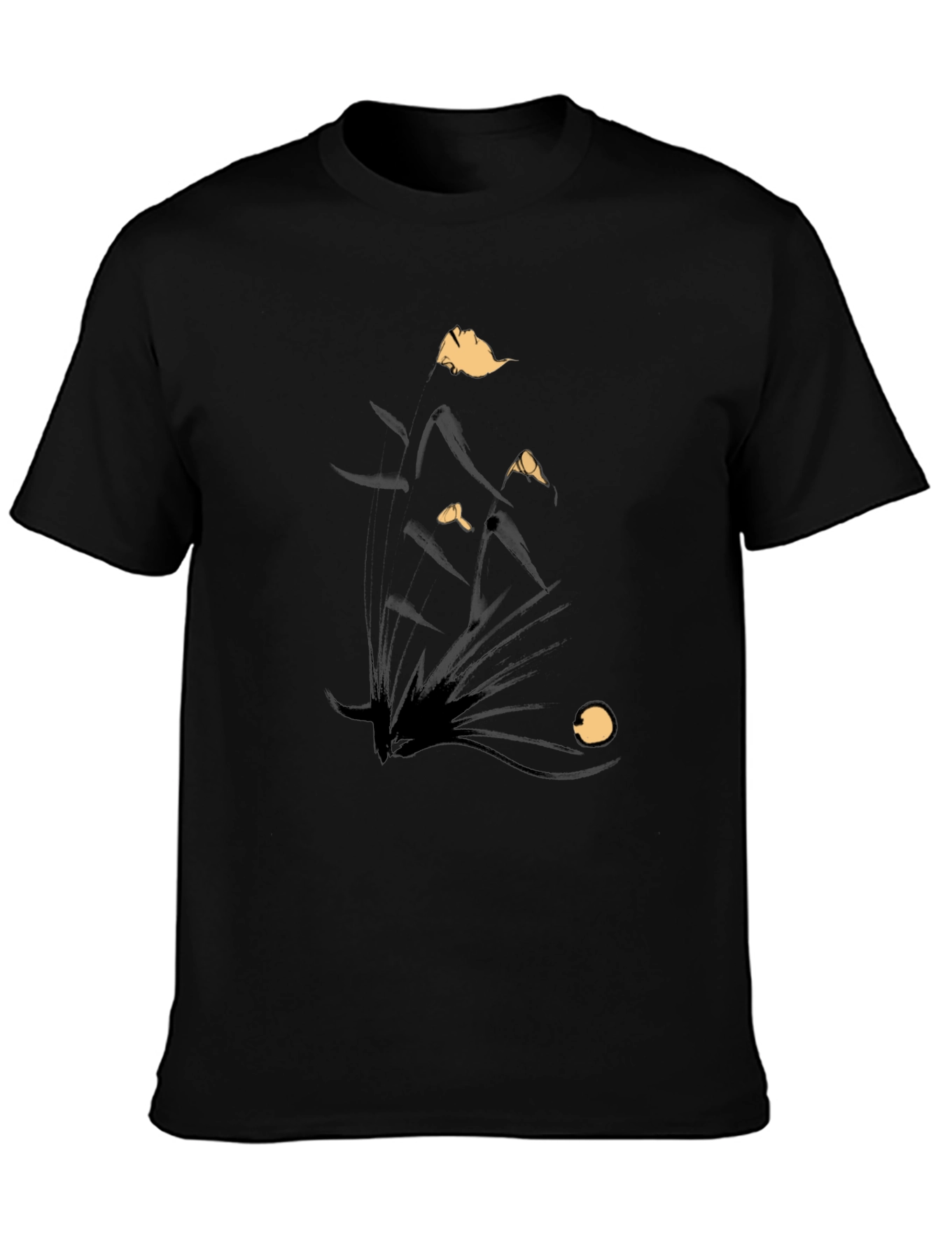 Abstract Black Graphic Tee for Men