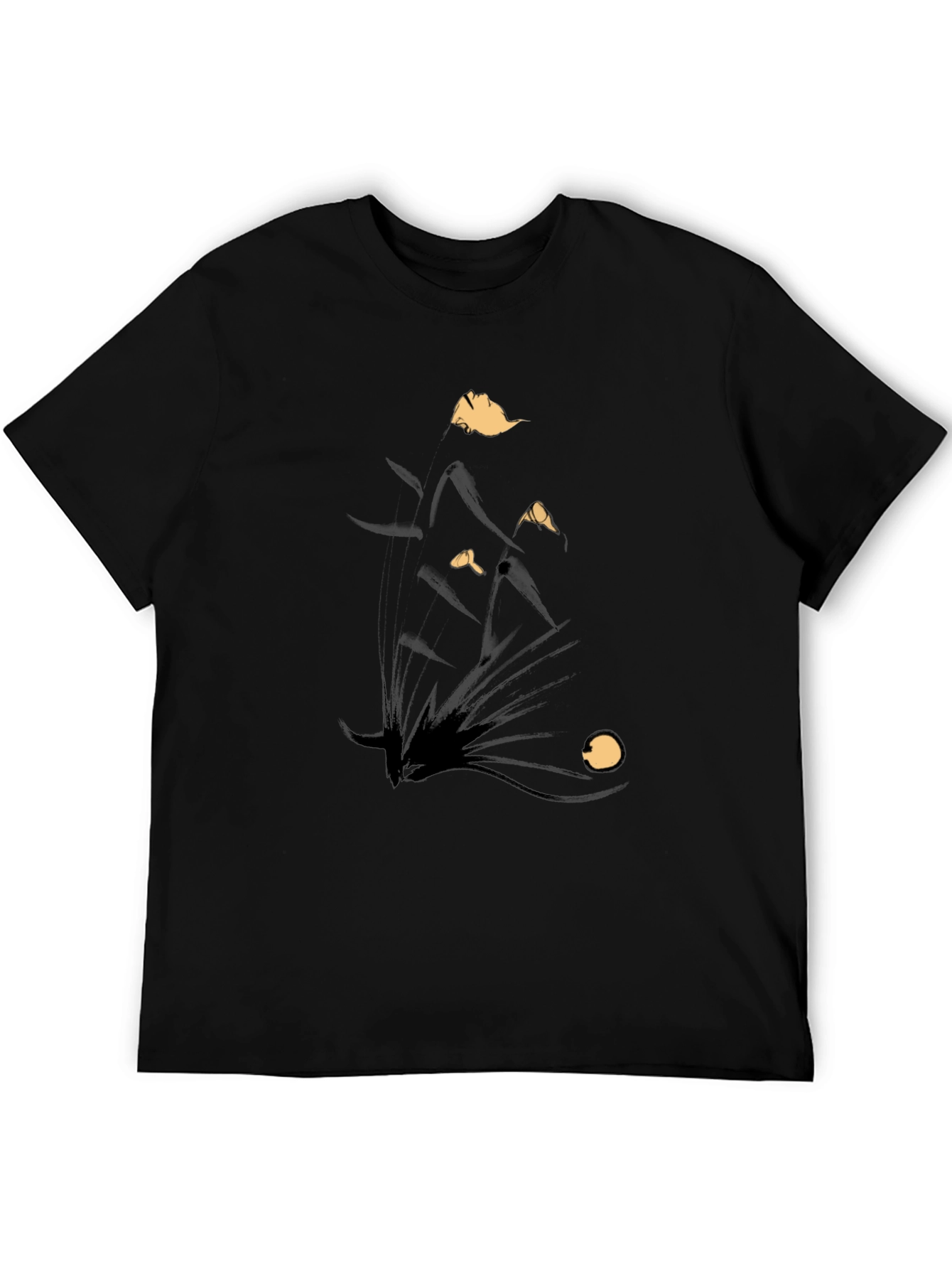 Abstract Black Graphic Tee for Men