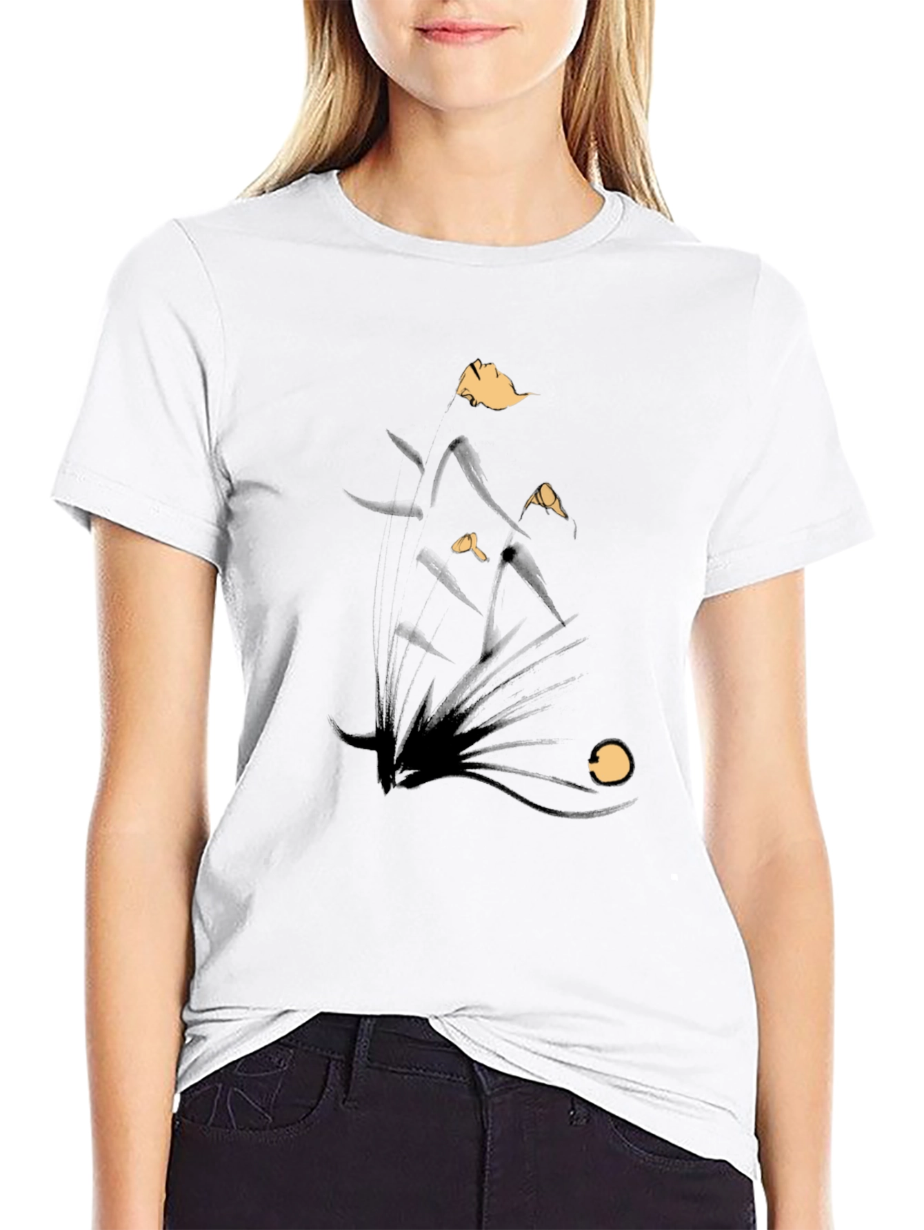 Abstract Black Graphic Tee for Men