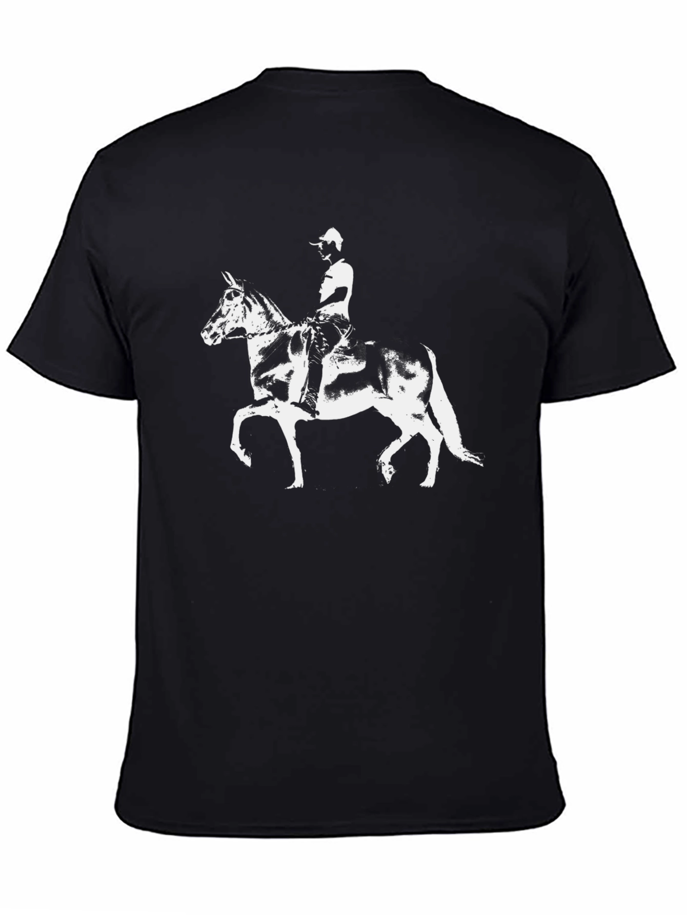Horse Rider Graphic Tee - Black Cotton Blend