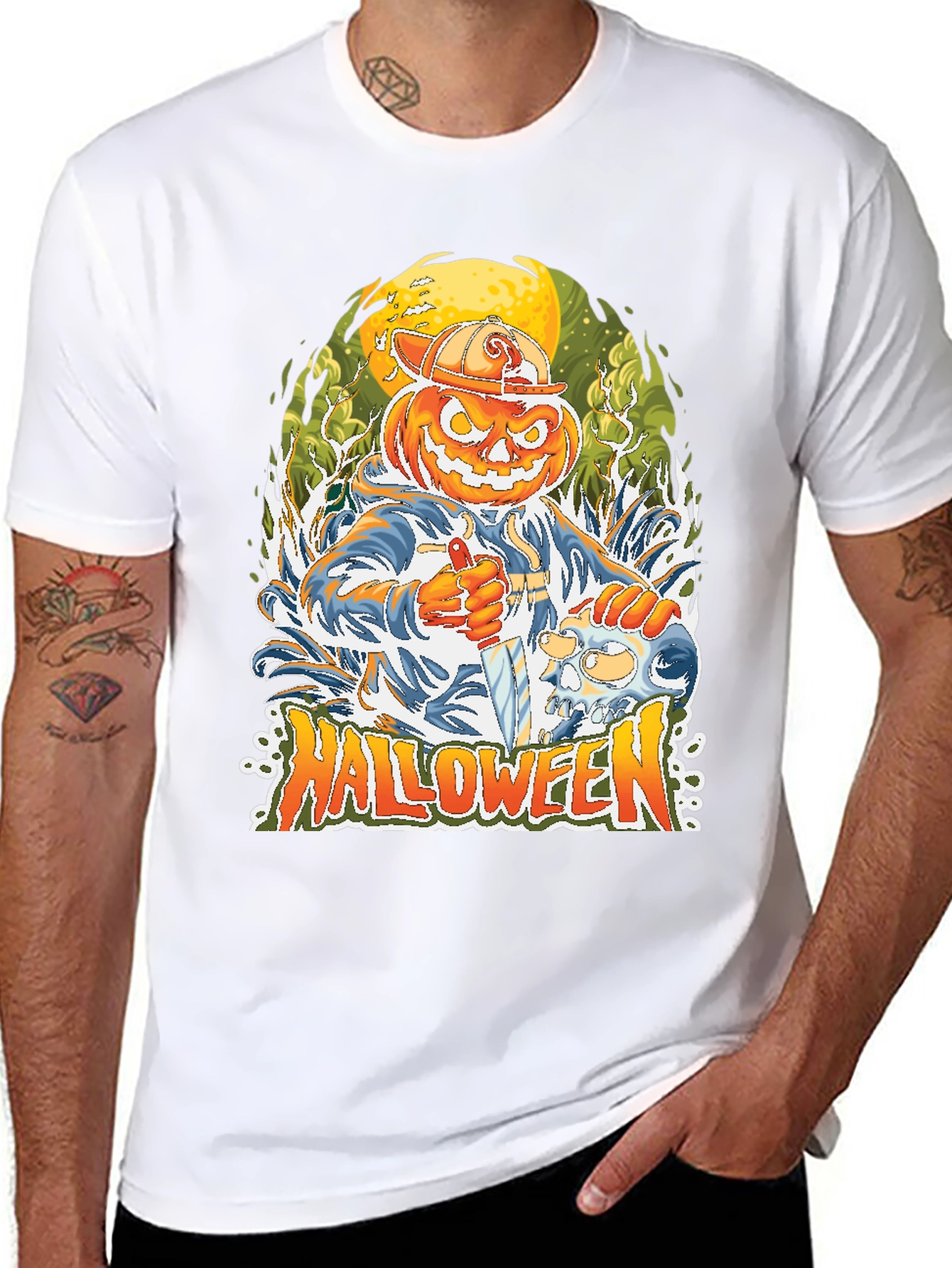 Halloween Pumpkin Head T-Shirt
