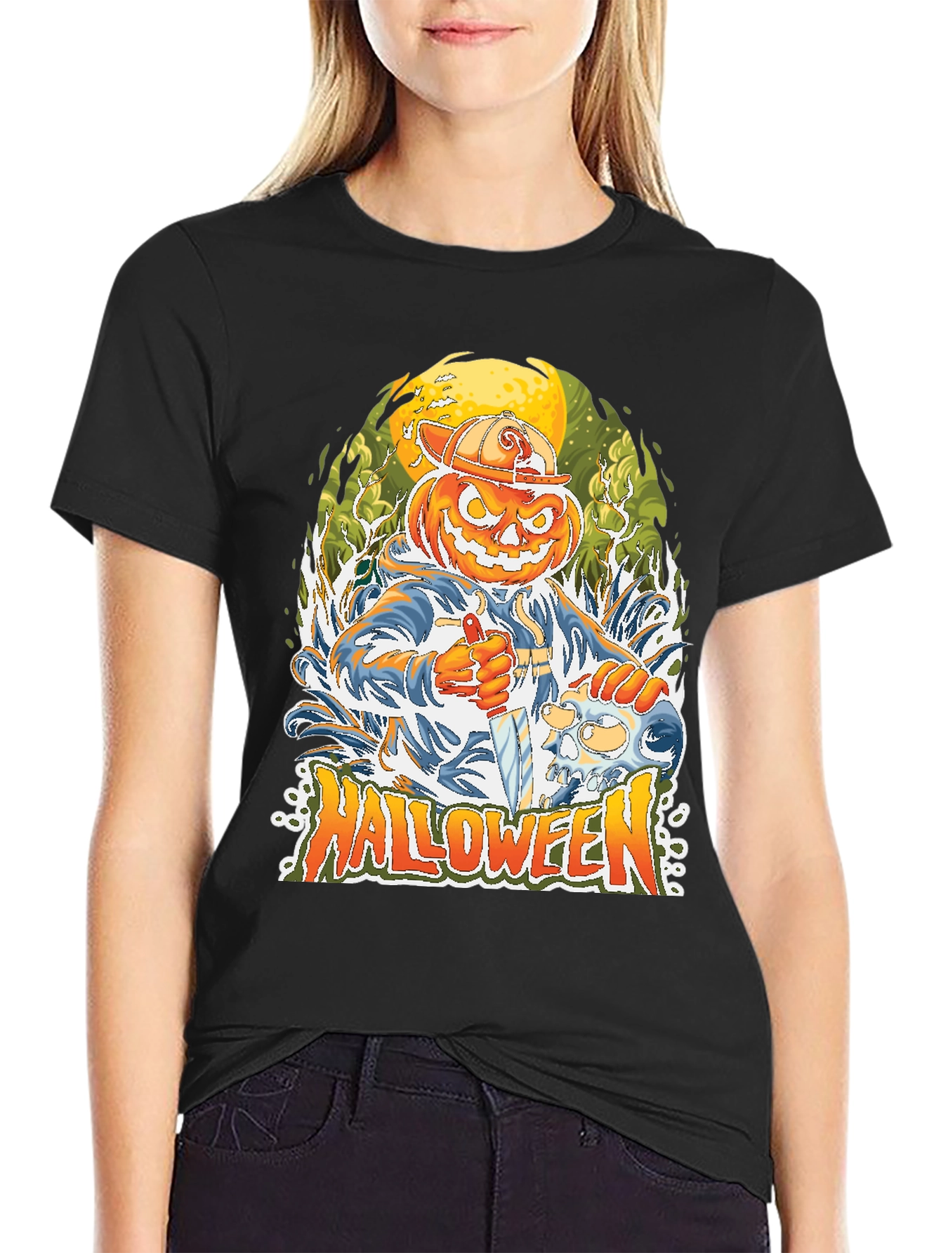 Halloween Pumpkin Head T-Shirt