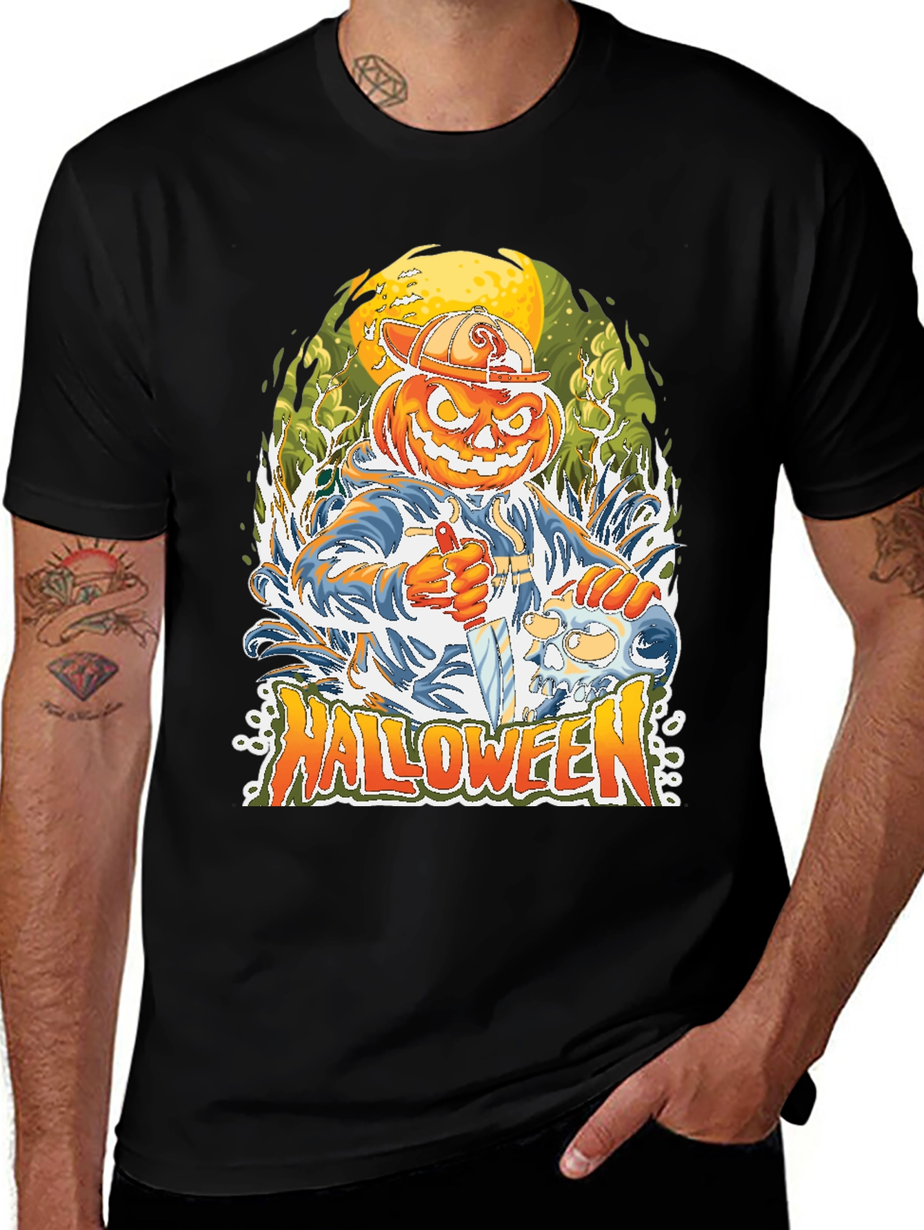 Halloween Pumpkin Head T-Shirt
