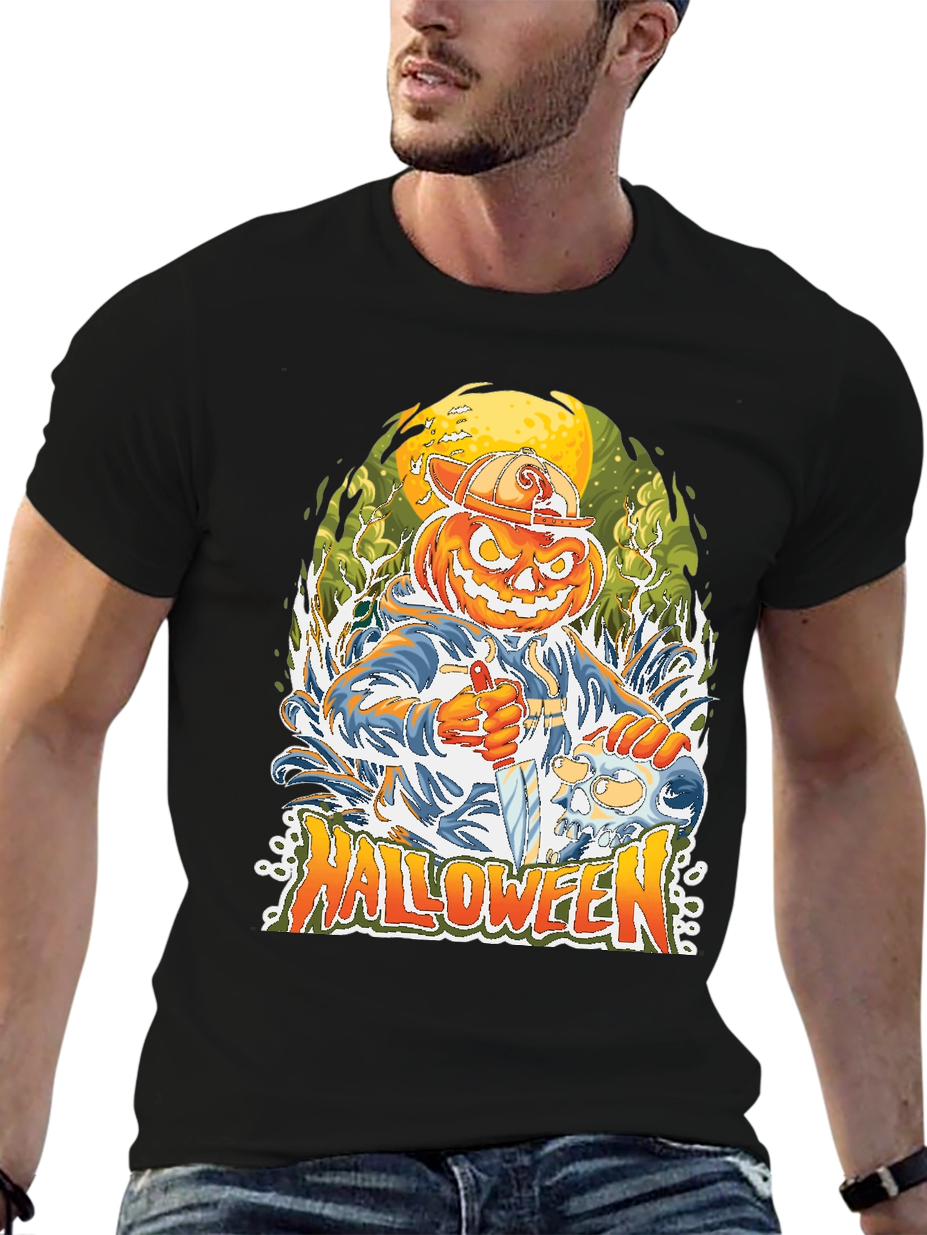 Halloween Pumpkin Head T-Shirt