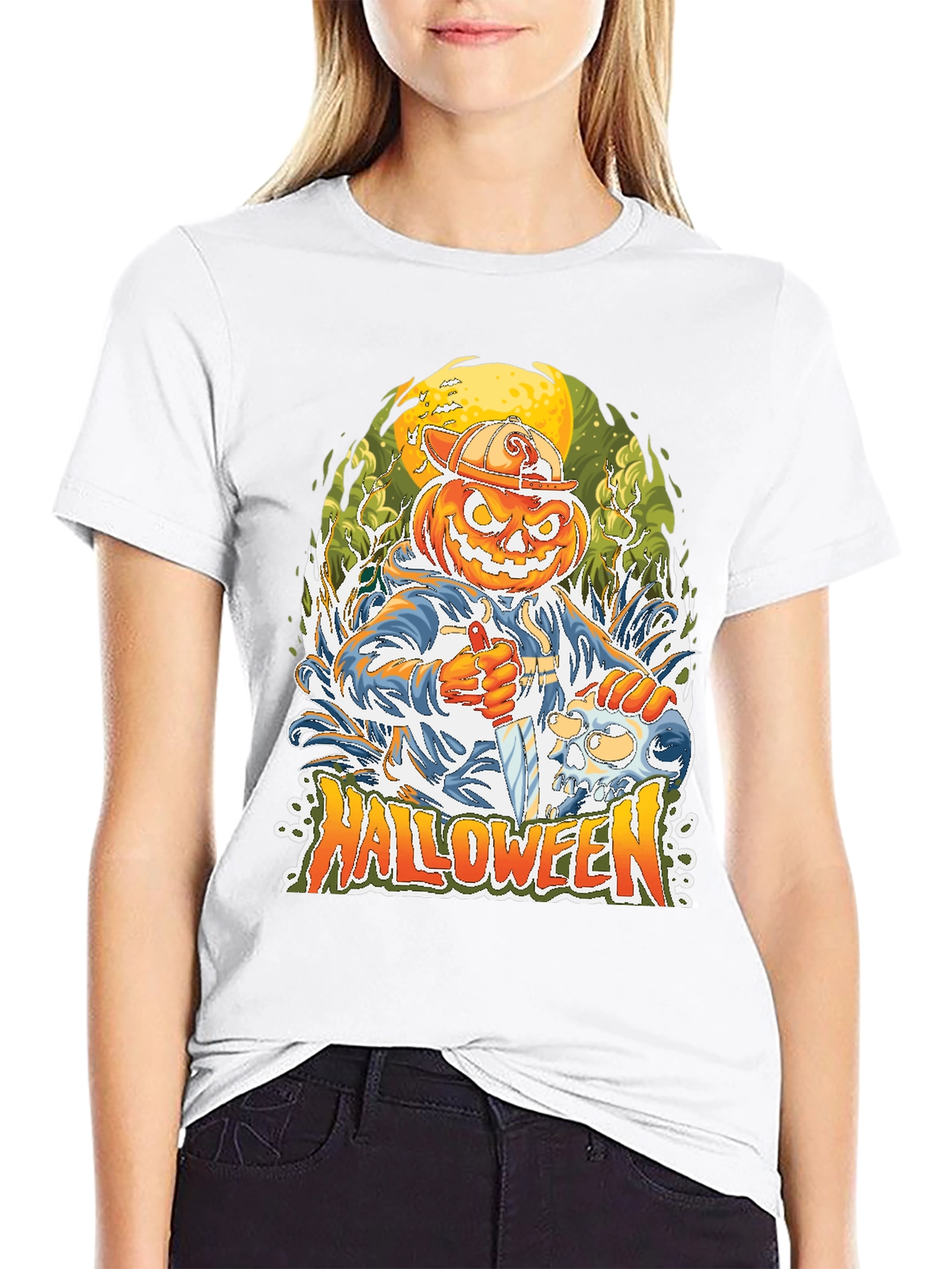 Halloween Pumpkin Head T-Shirt