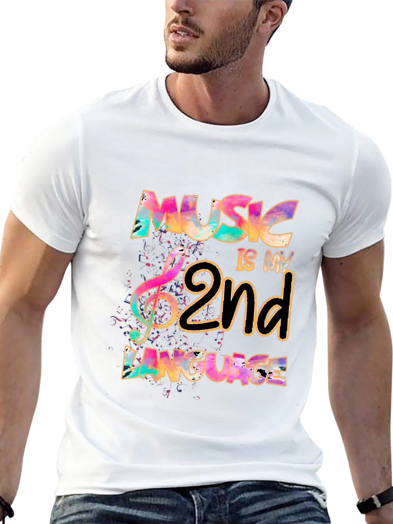 Music Is My 2nd Language Graphic Tee