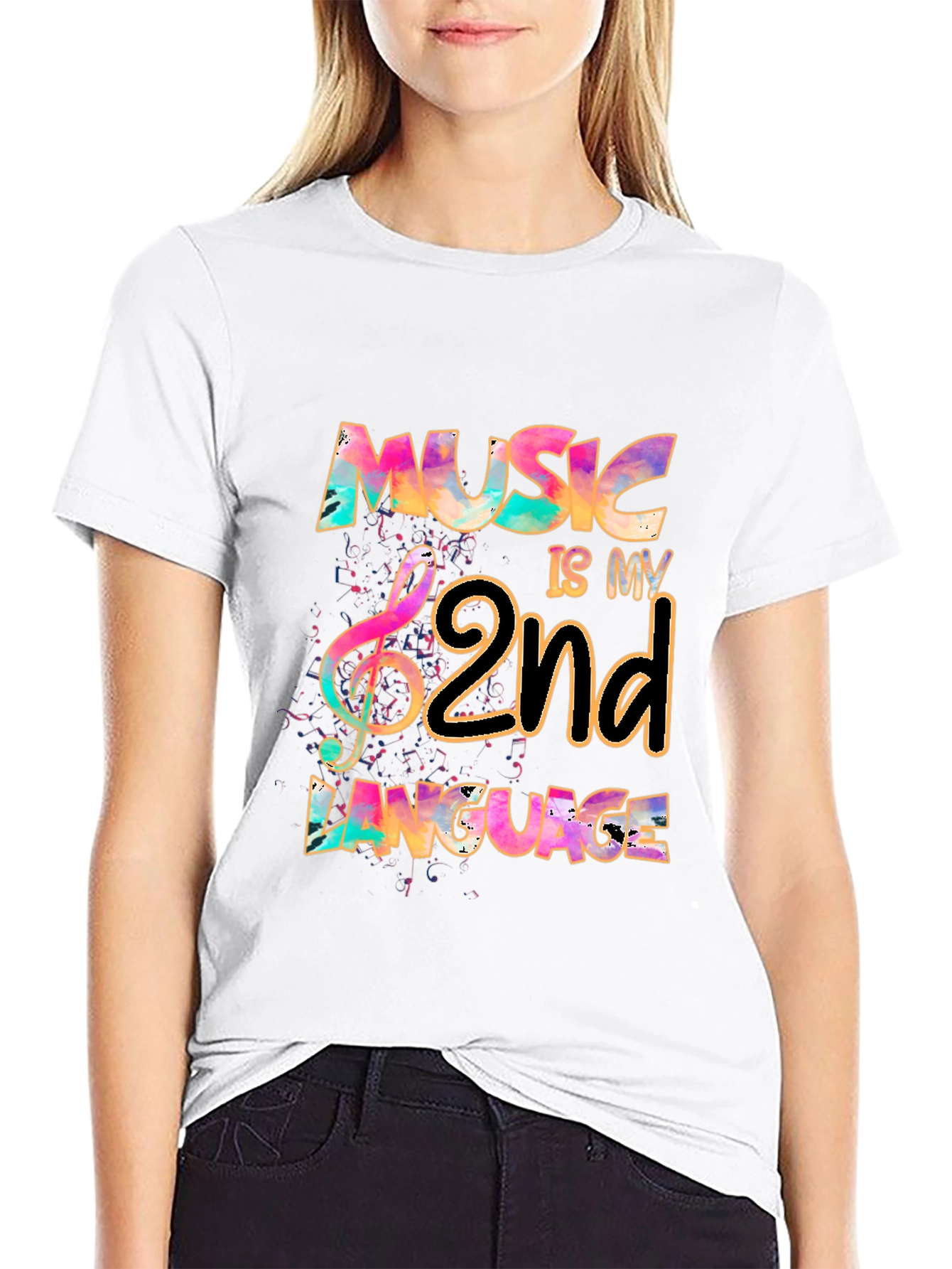 Music Is My 2nd Language Graphic Tee