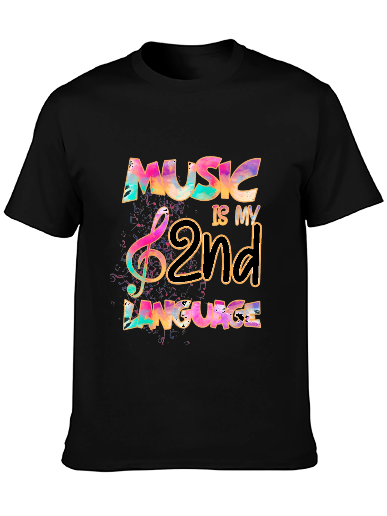 Music Is My 2nd Language Graphic Tee