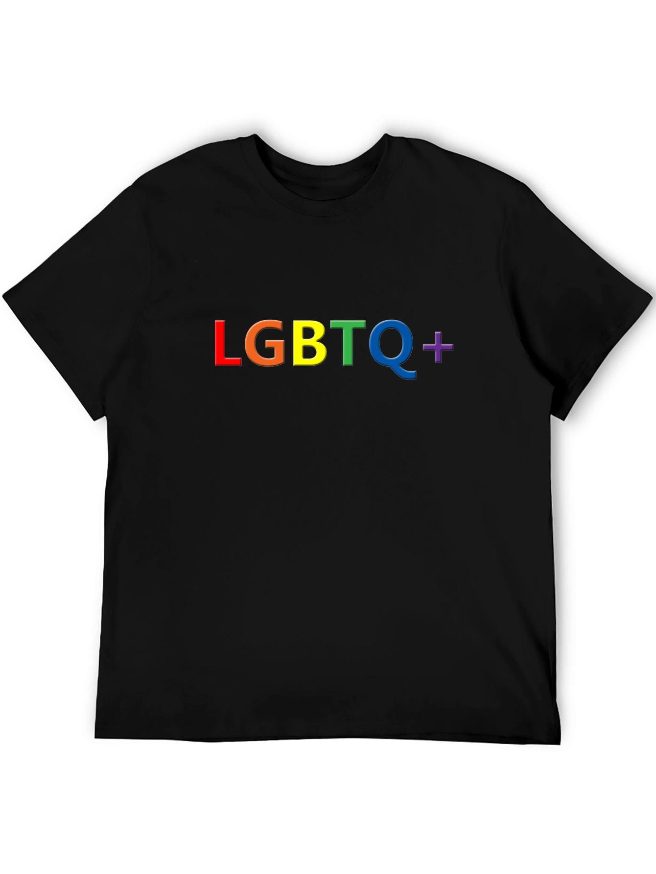 LGBTQ+ Pride Rainbow T-Shirt - Black
