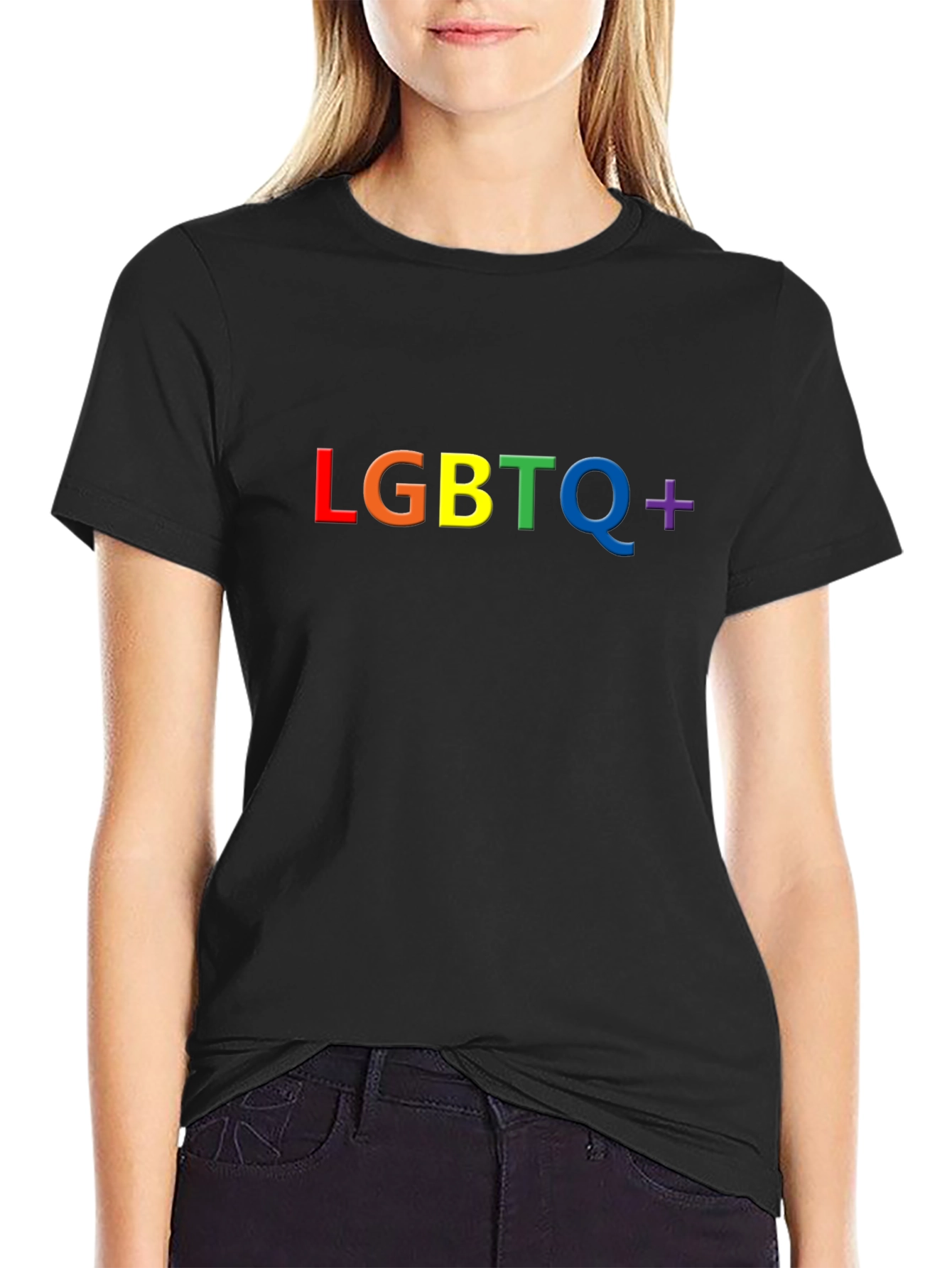 LGBTQ+ Pride Rainbow T-Shirt - Black