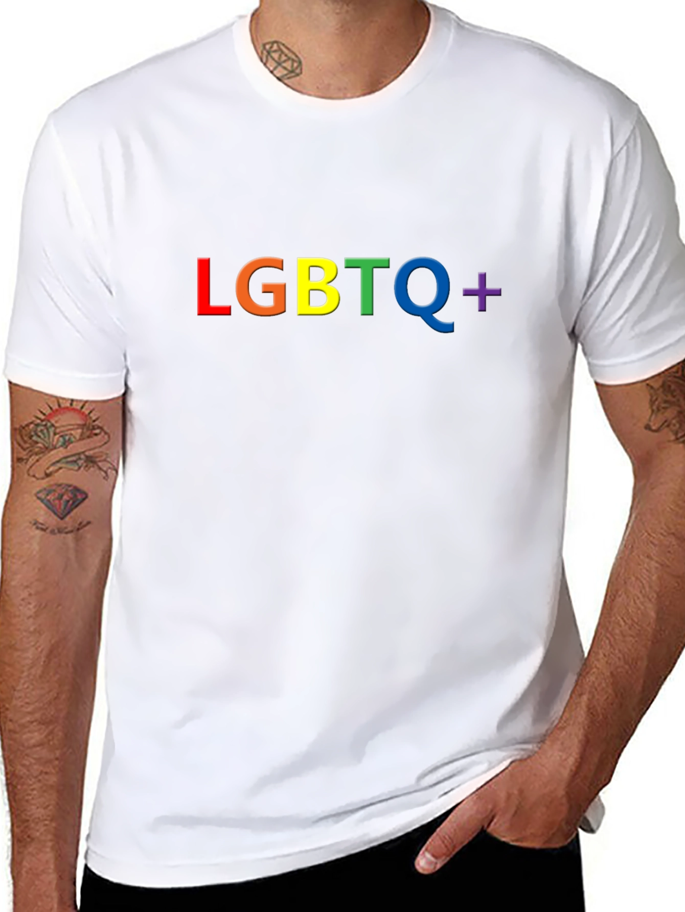 LGBTQ+ Pride Rainbow T-Shirt - Black