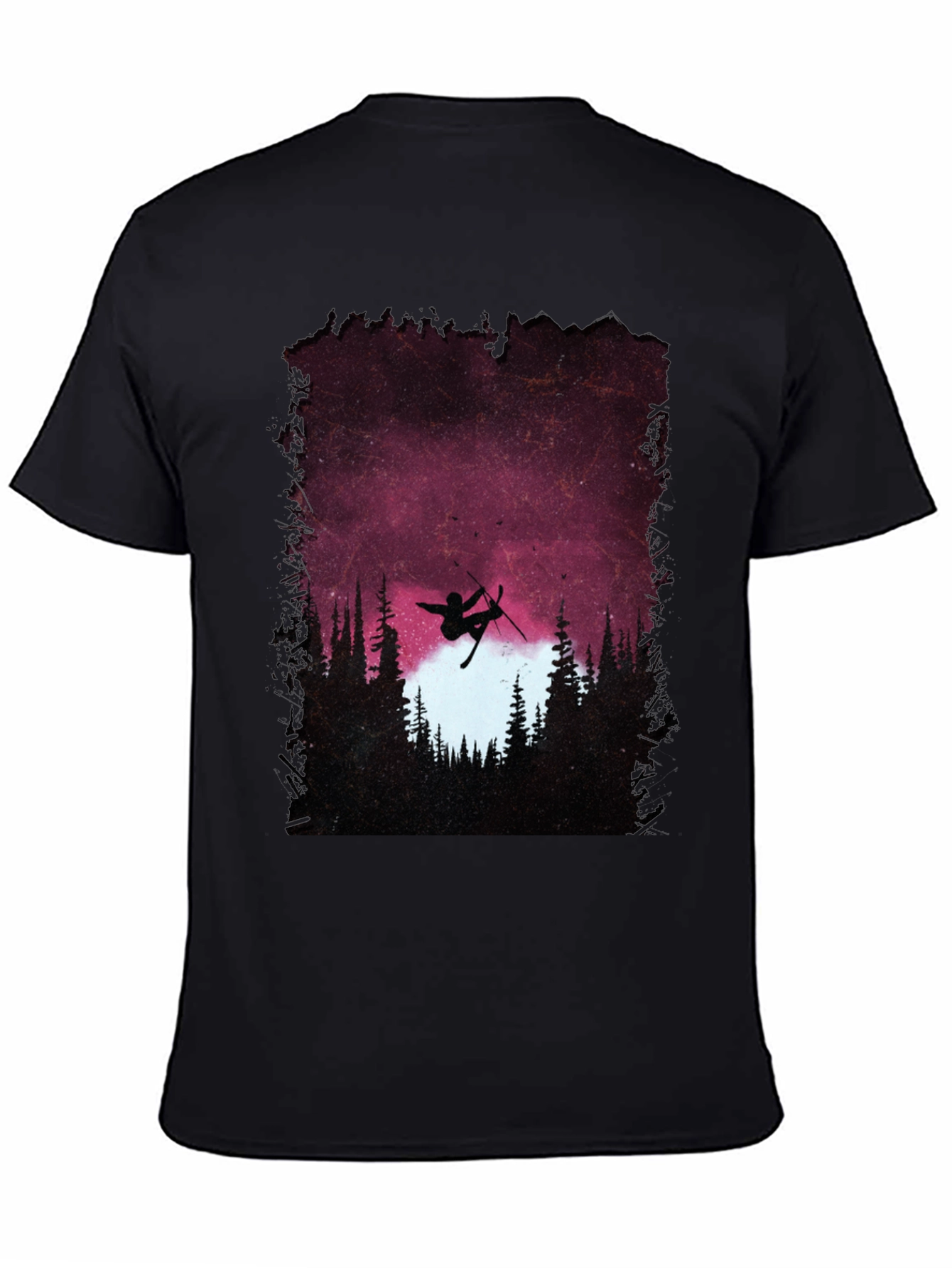 Skiing Silhouette Graphic T-Shirt