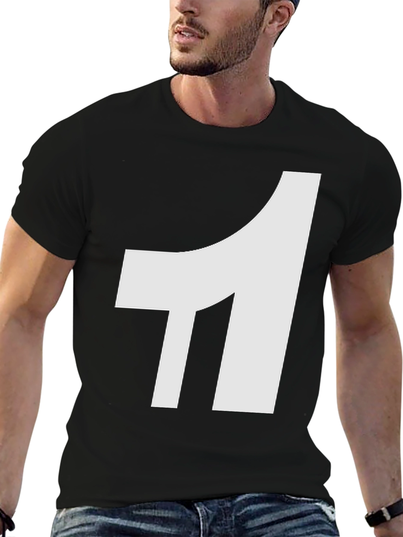 Bold White Number One Graphic Tee