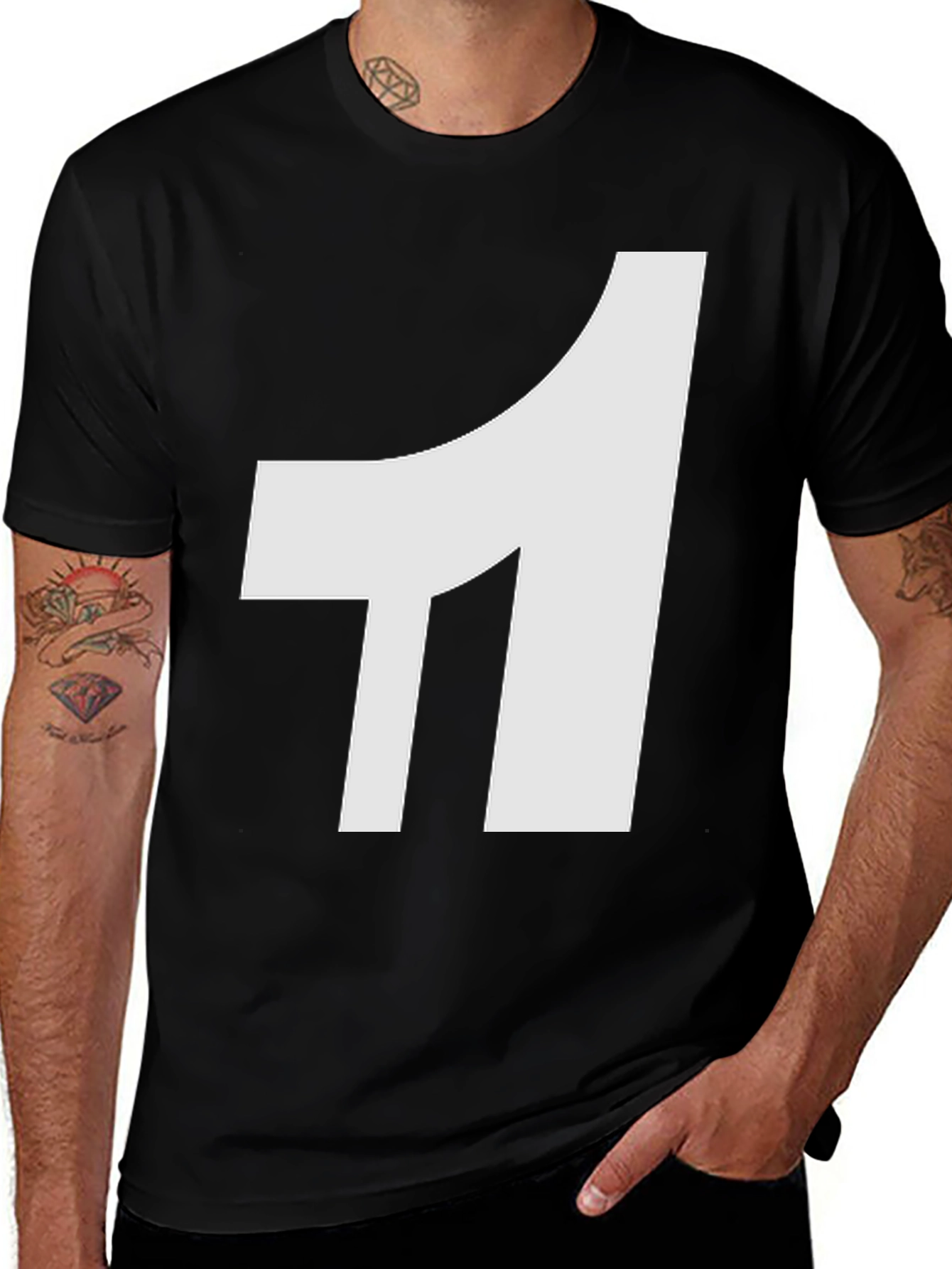 Bold White Number One Graphic Tee