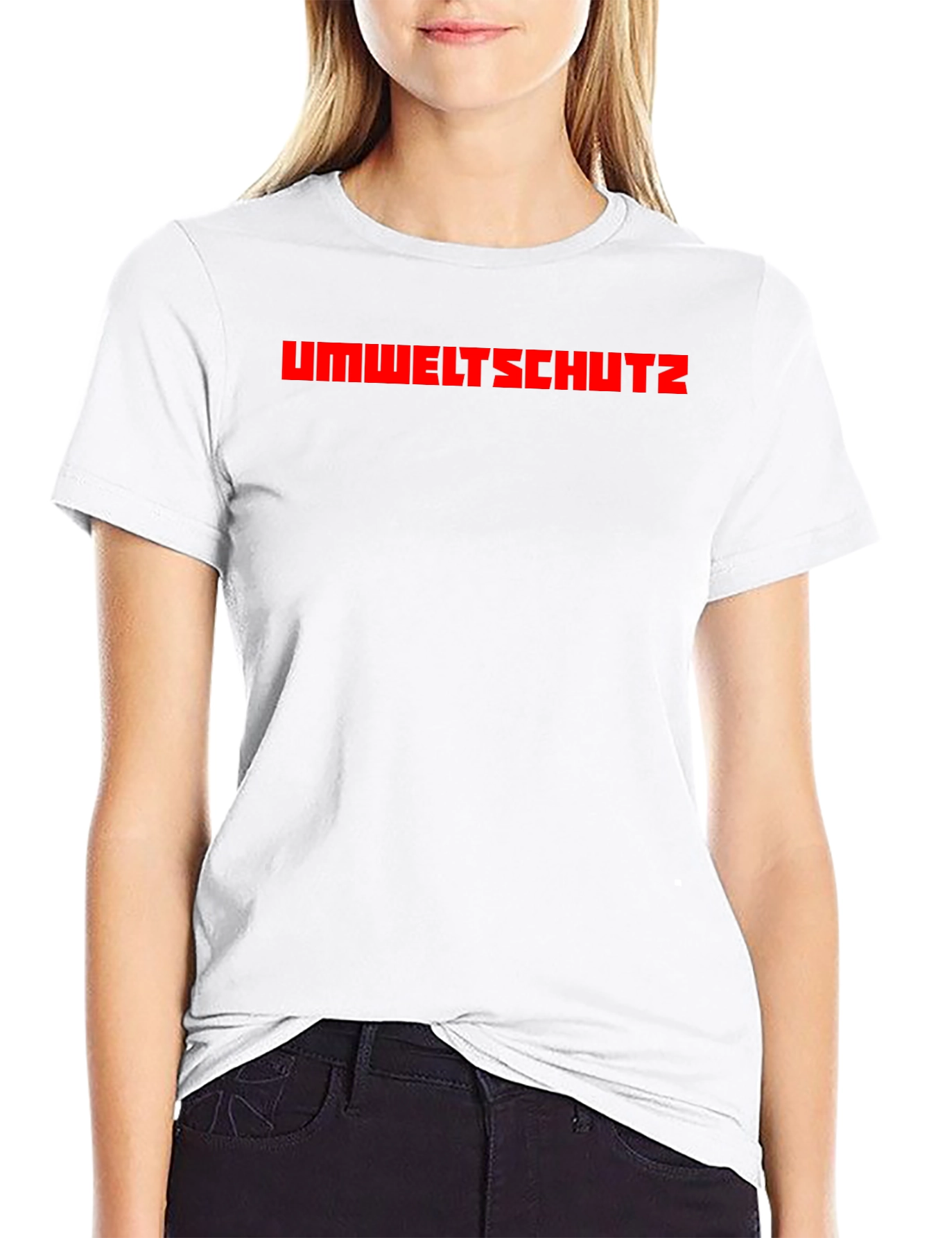 Umweltschutz T-Shirt - Black Crew Neck Tee
