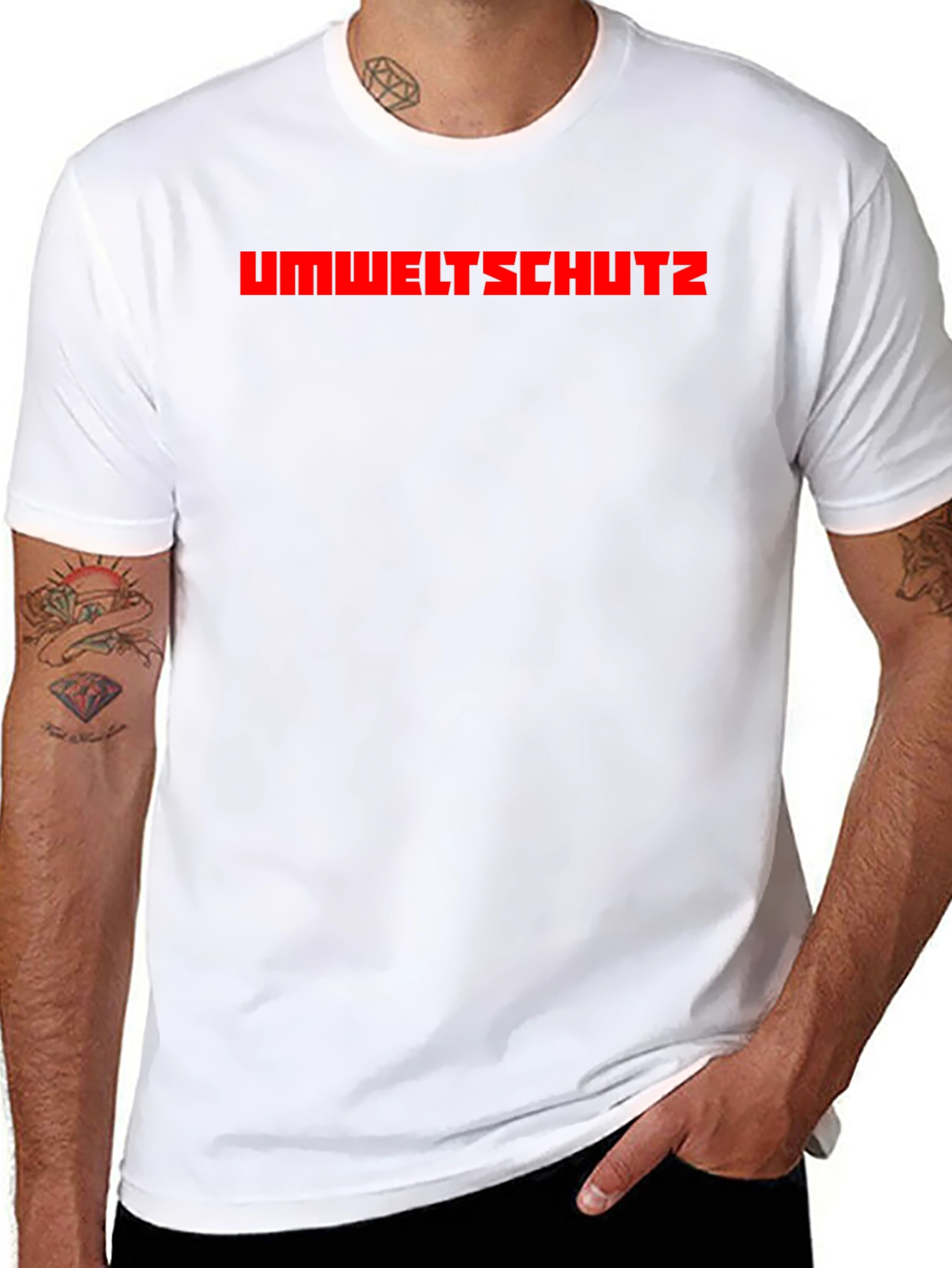 Umweltschutz T-Shirt - Black Crew Neck Tee