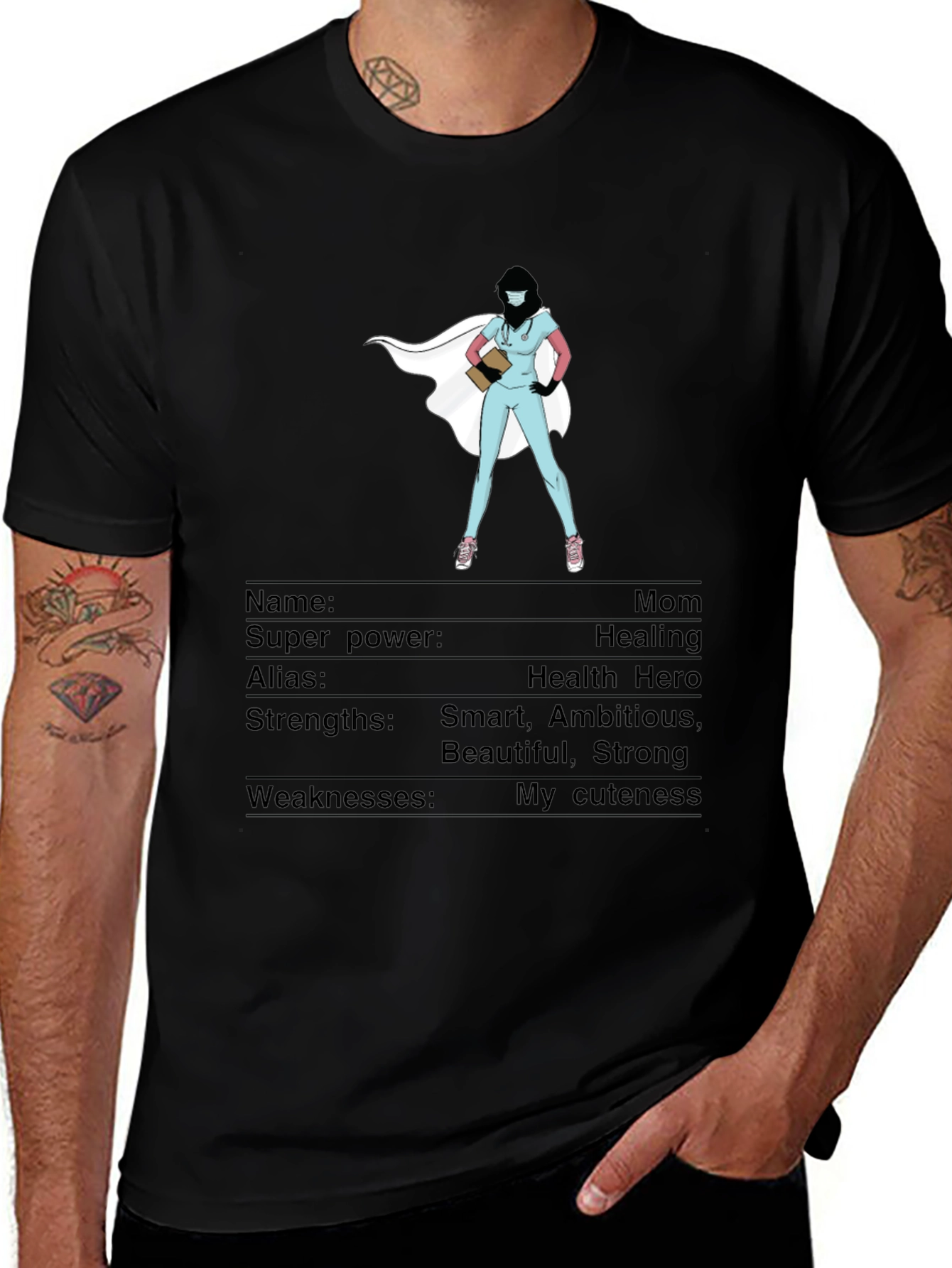 Hero Nurse Mom T-Shirt - Healing Superpower