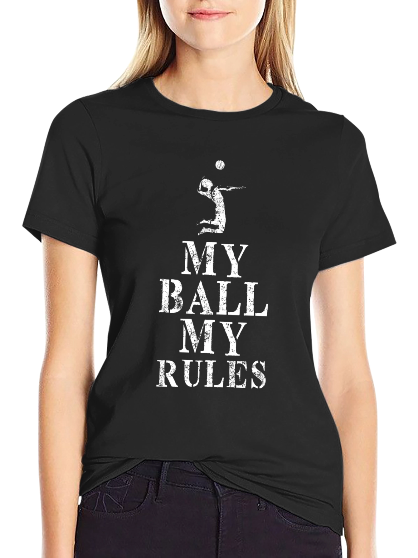 Volleyball My Ball My Rules Black T-Shirt