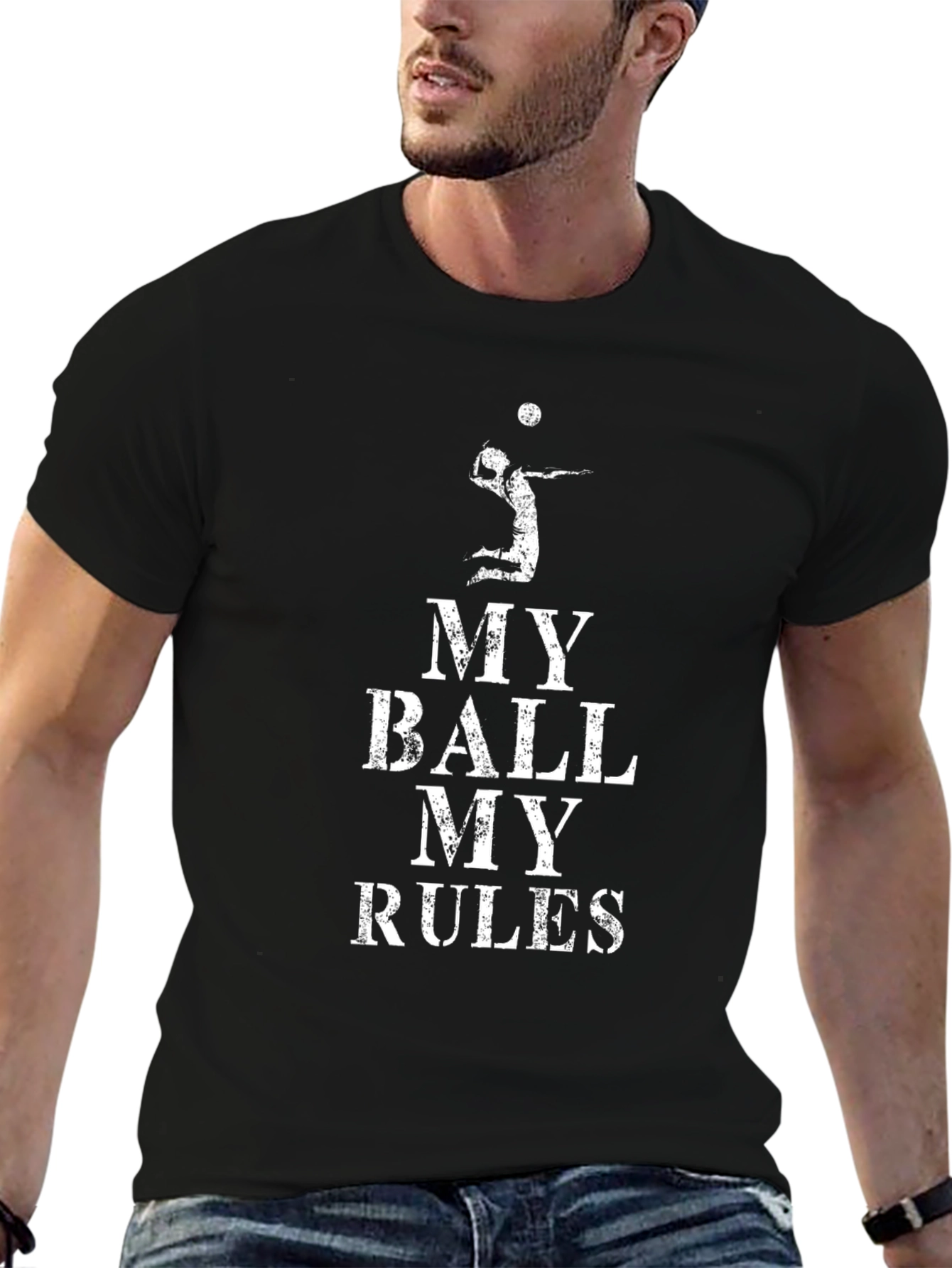 Volleyball My Ball My Rules Black T-Shirt